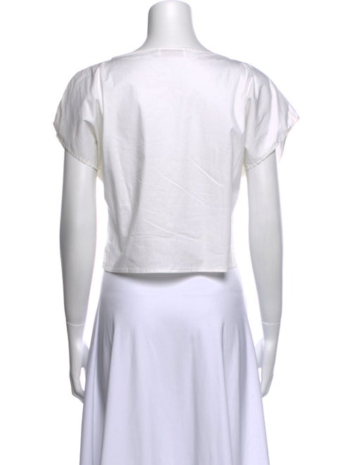 Anne Fontaine Printed Scoop Neck Crop Top