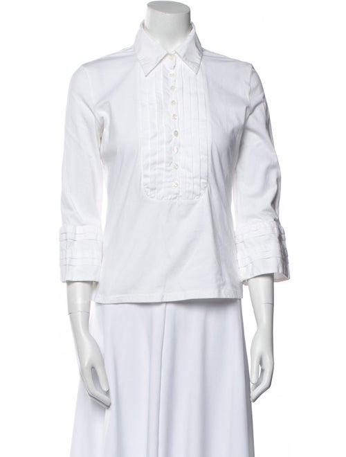Anne Fontaine Three-Quarter Sleeve Button-Up Top