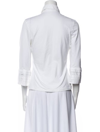 Anne Fontaine Three-Quarter Sleeve Button-Up Top
