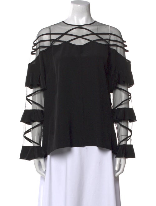 Anne Fontaine Silk Crew Neck Blouse