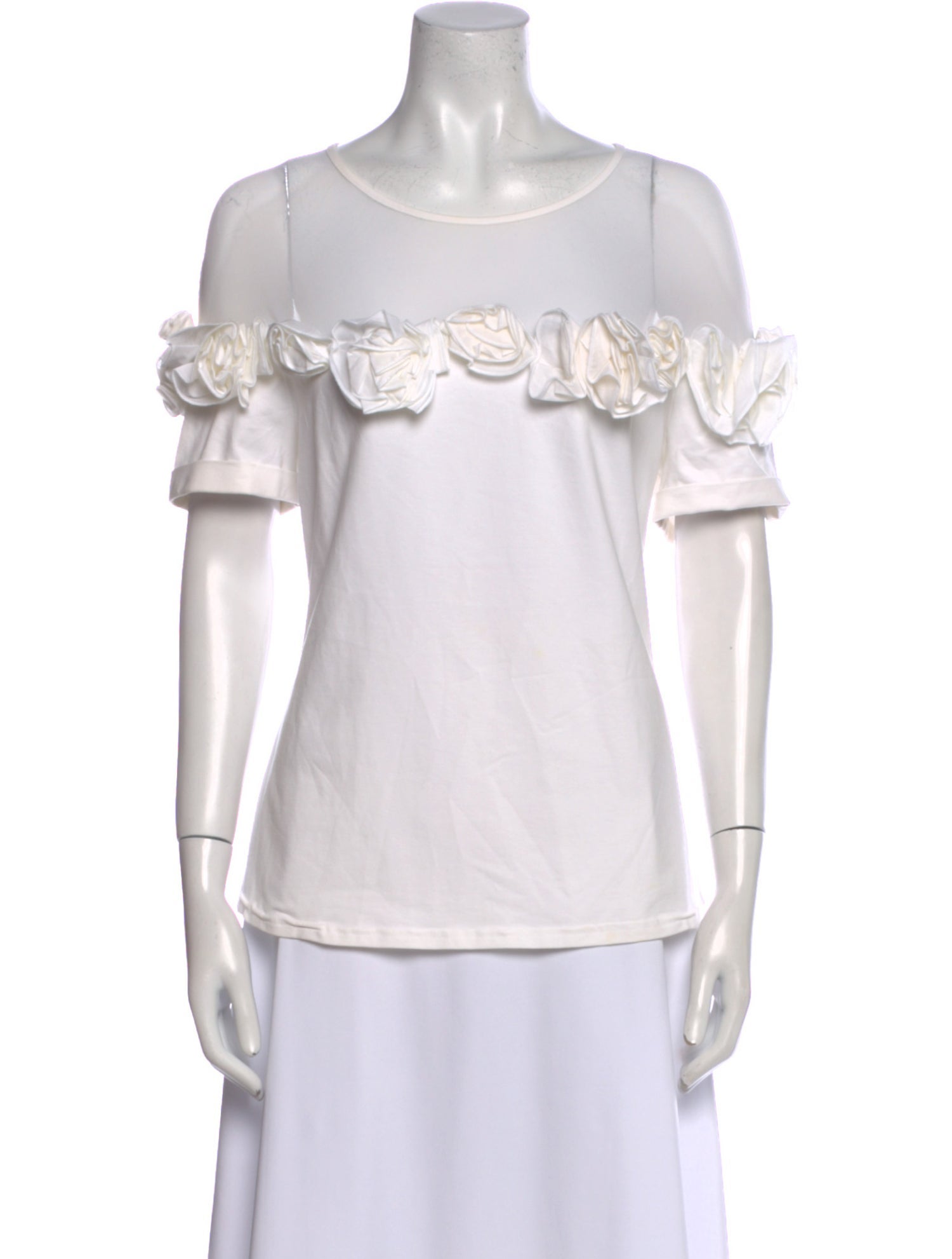 Anne Fontaine Off-The-Shoulder Short Sleeve Blouse