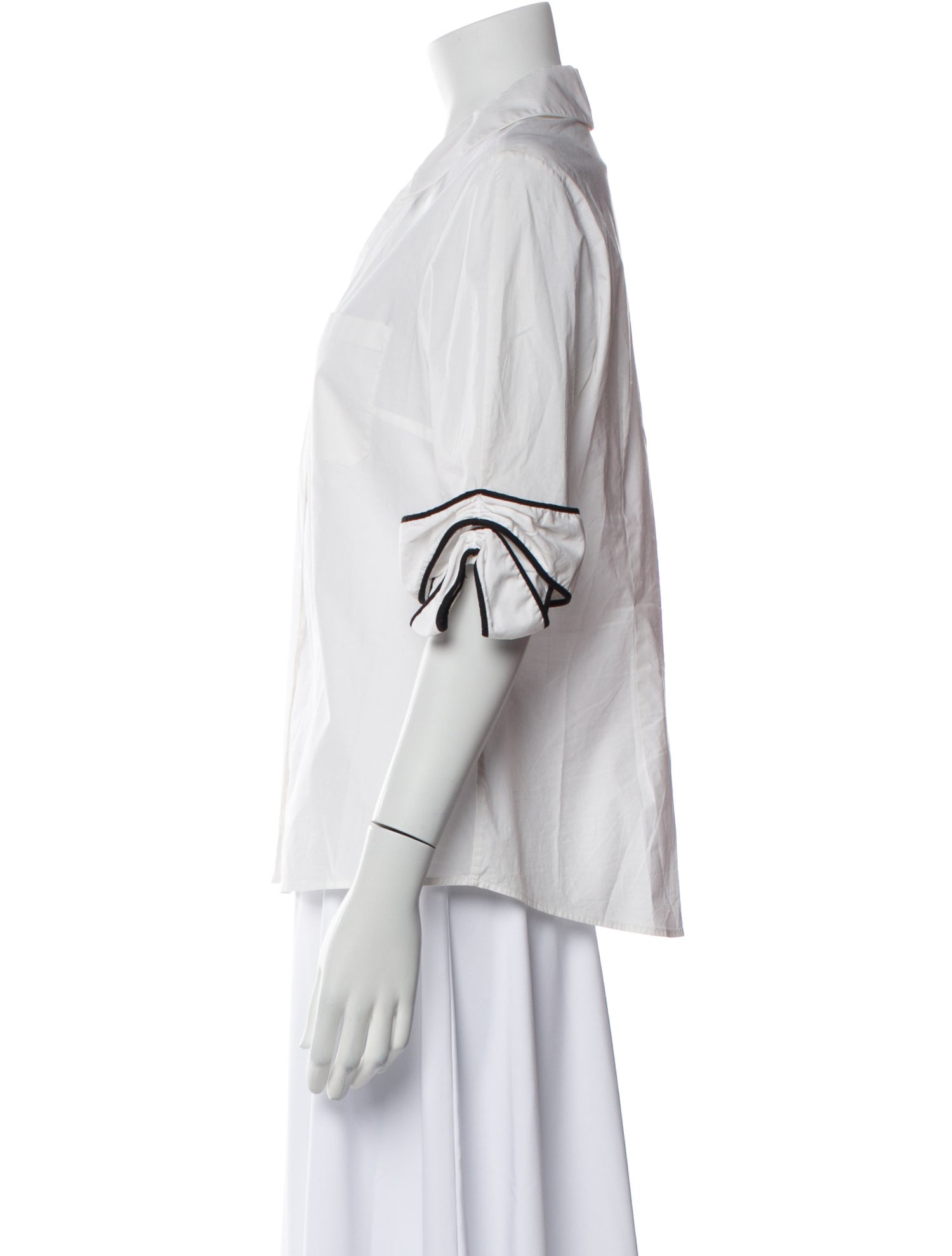 Anne Fontaine Three-Quarter Sleeve Button-Up Top