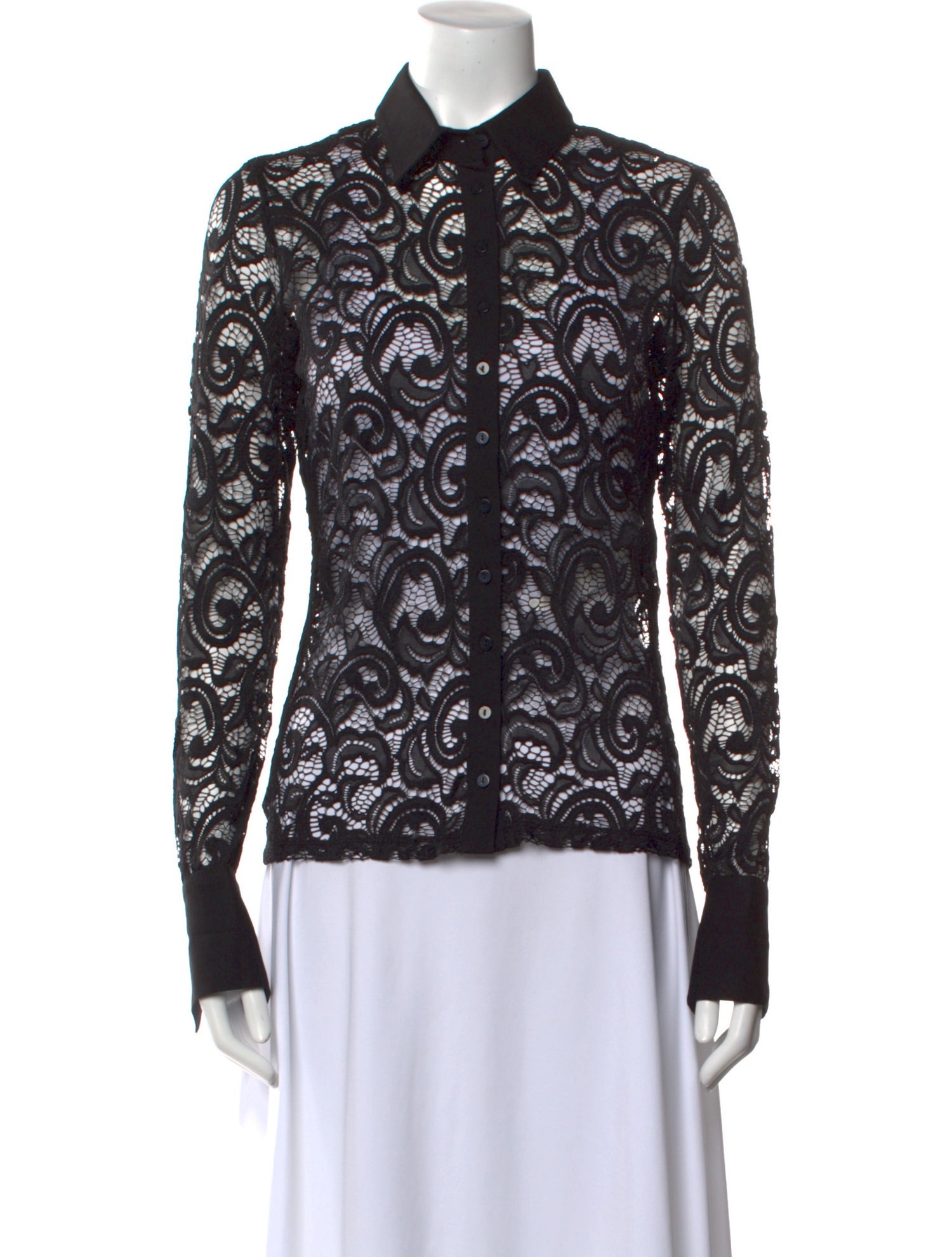 Anne Fontaine Printed Long Sleeve Button-Up Top