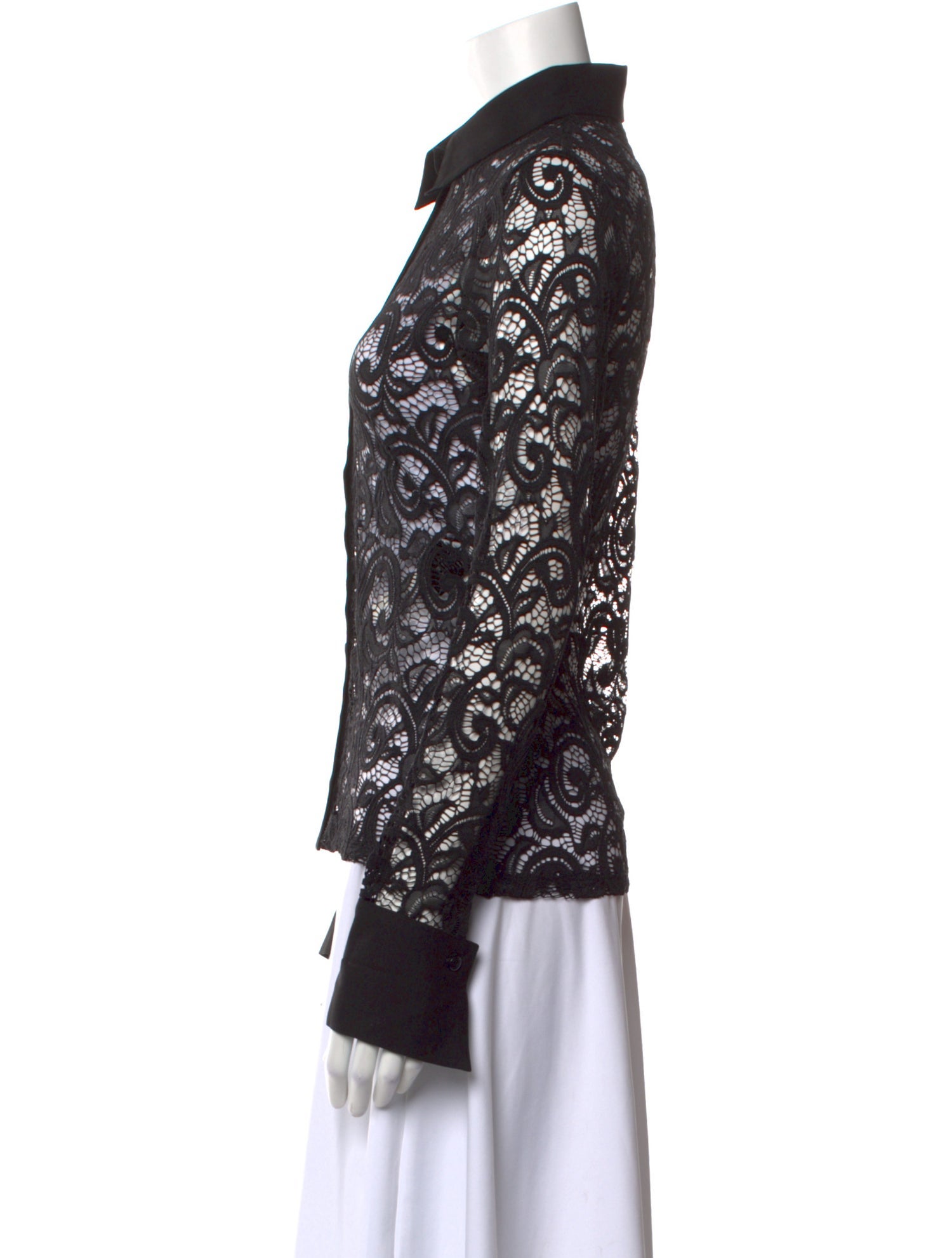 Anne Fontaine Printed Long Sleeve Button-Up Top