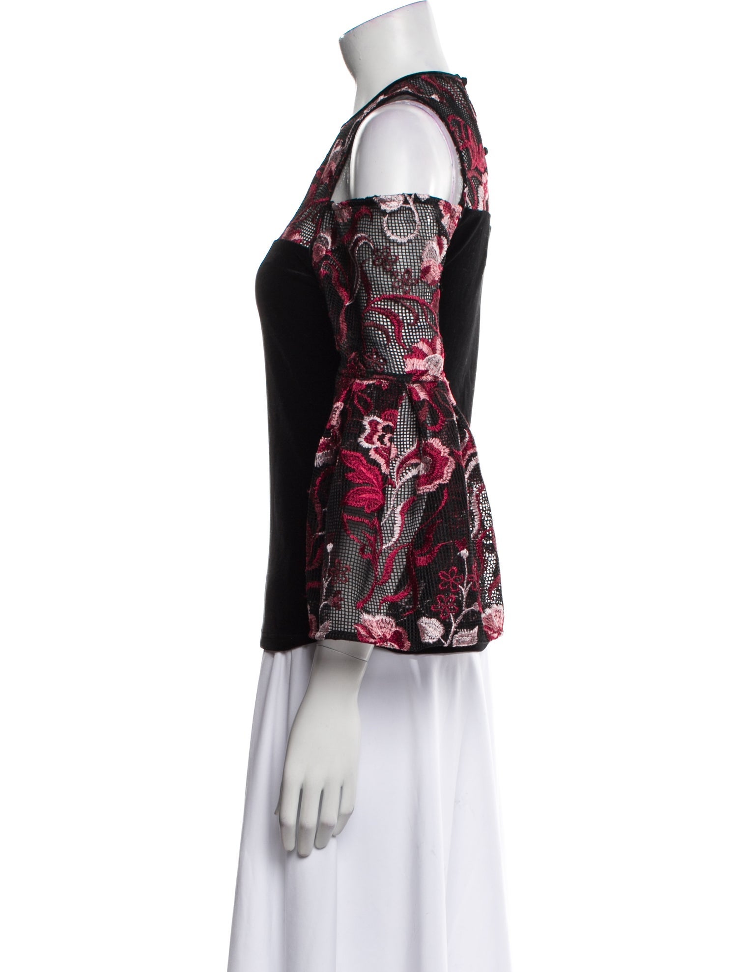 Anne Fontaine Floral Print Off-The-Shoulder Blouse