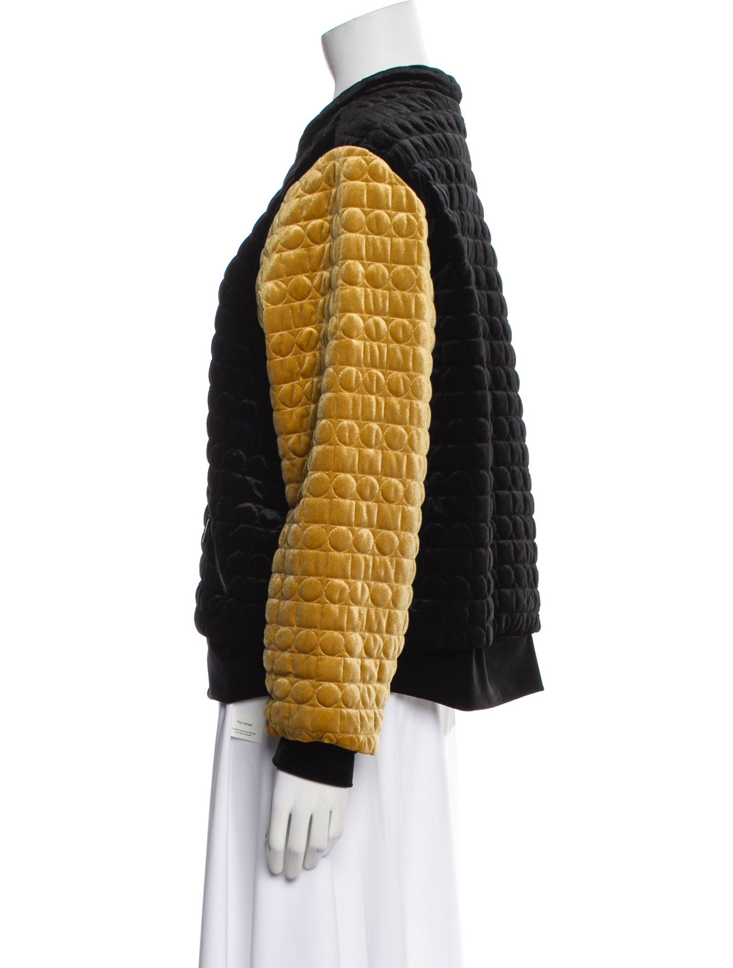 Anne Fontaine Colorblock Pattern Bomber Jacket