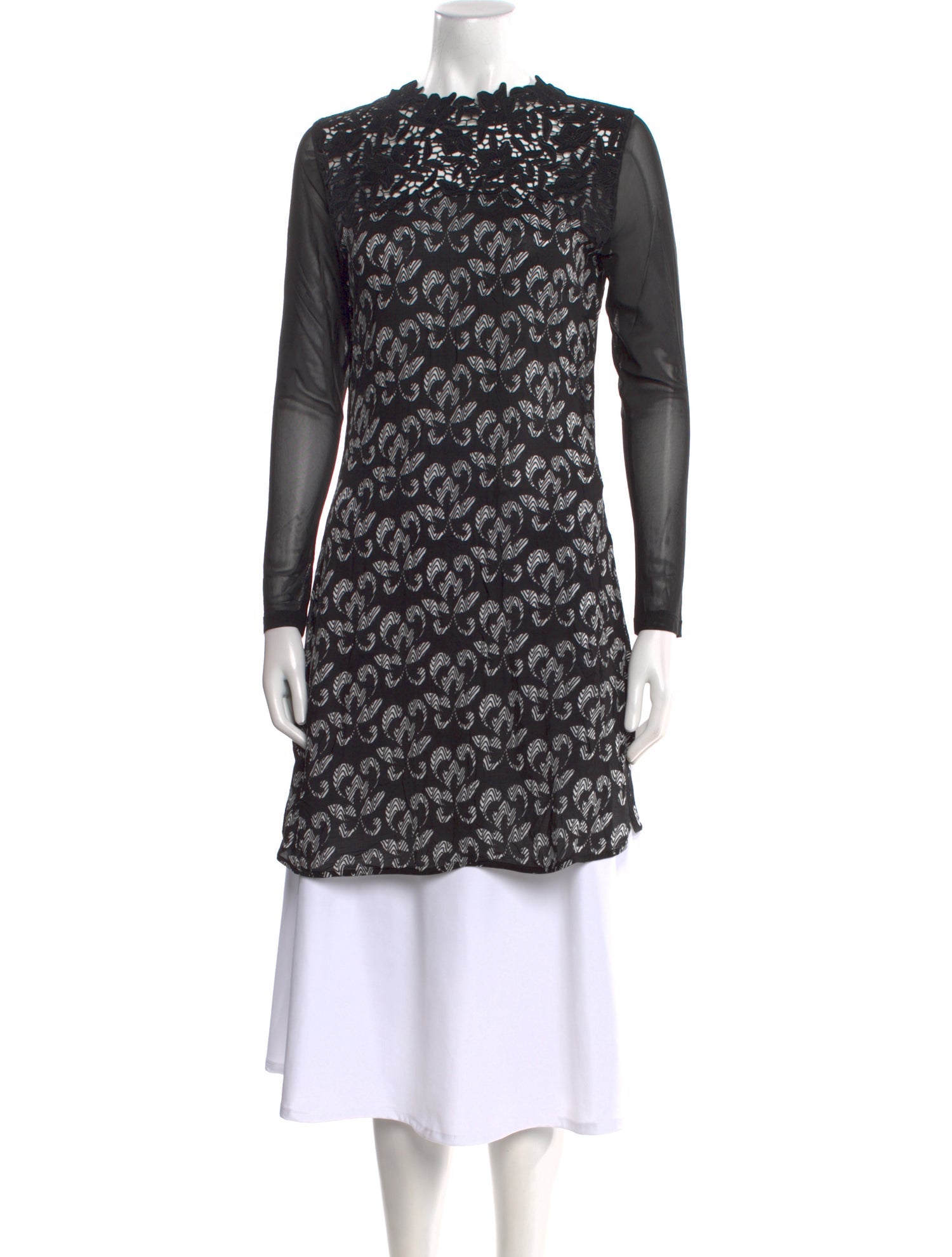 Anne Fontaine Lace Pattern Mini Dress