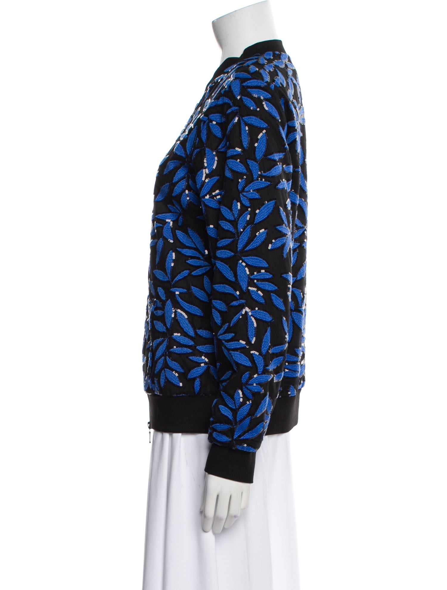 Anne Fontaine Floral Print Bomber Jacket