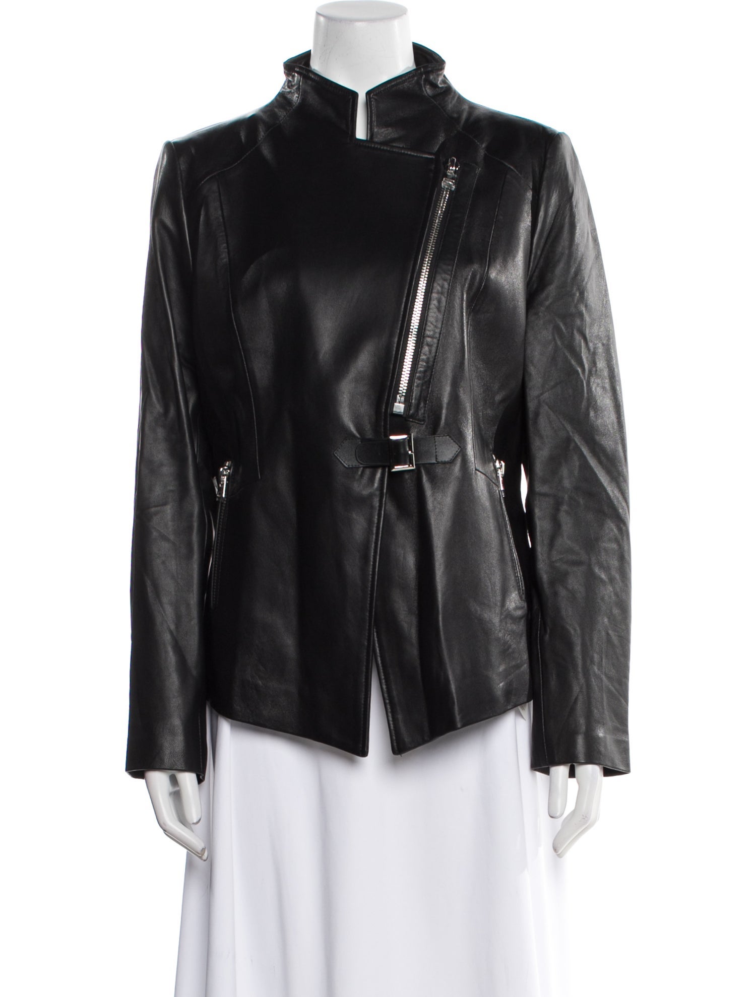Anne Fontaine Lambskin Biker Jacket