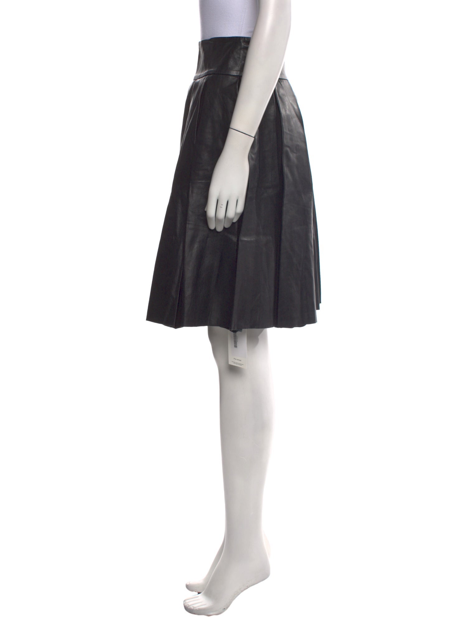 Anne Fontaine Goat Leather Knee-Length Skirt w/ Tags