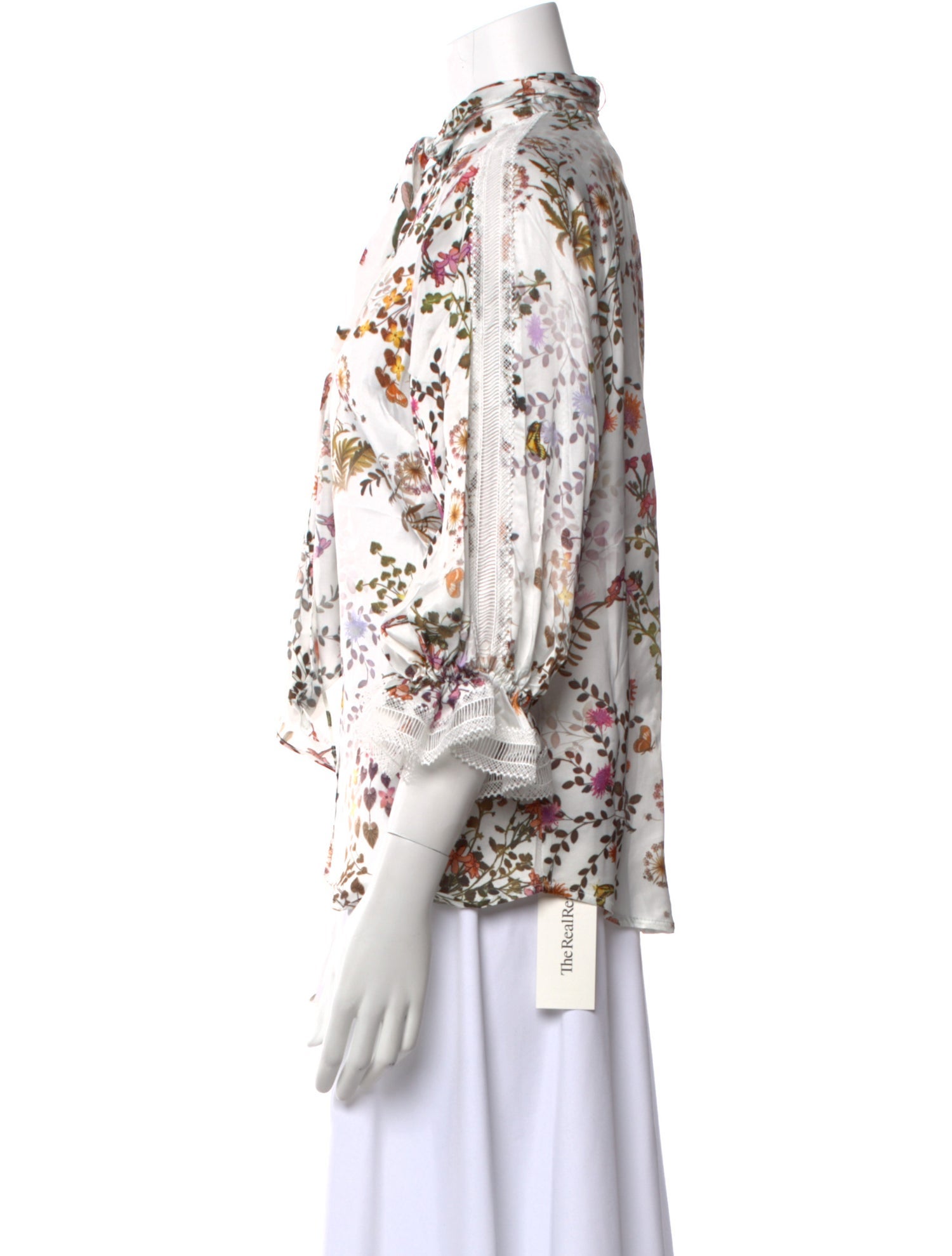 Anne Fontaine Floral Print Mock Neck Blouse w/ Tags