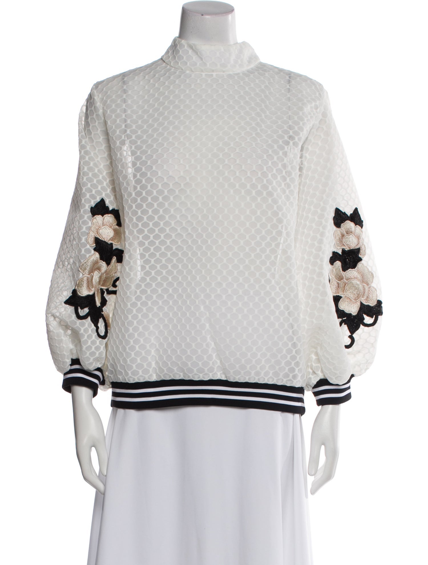 Anne Fontaine Printed Mock Neck Sweatshirt