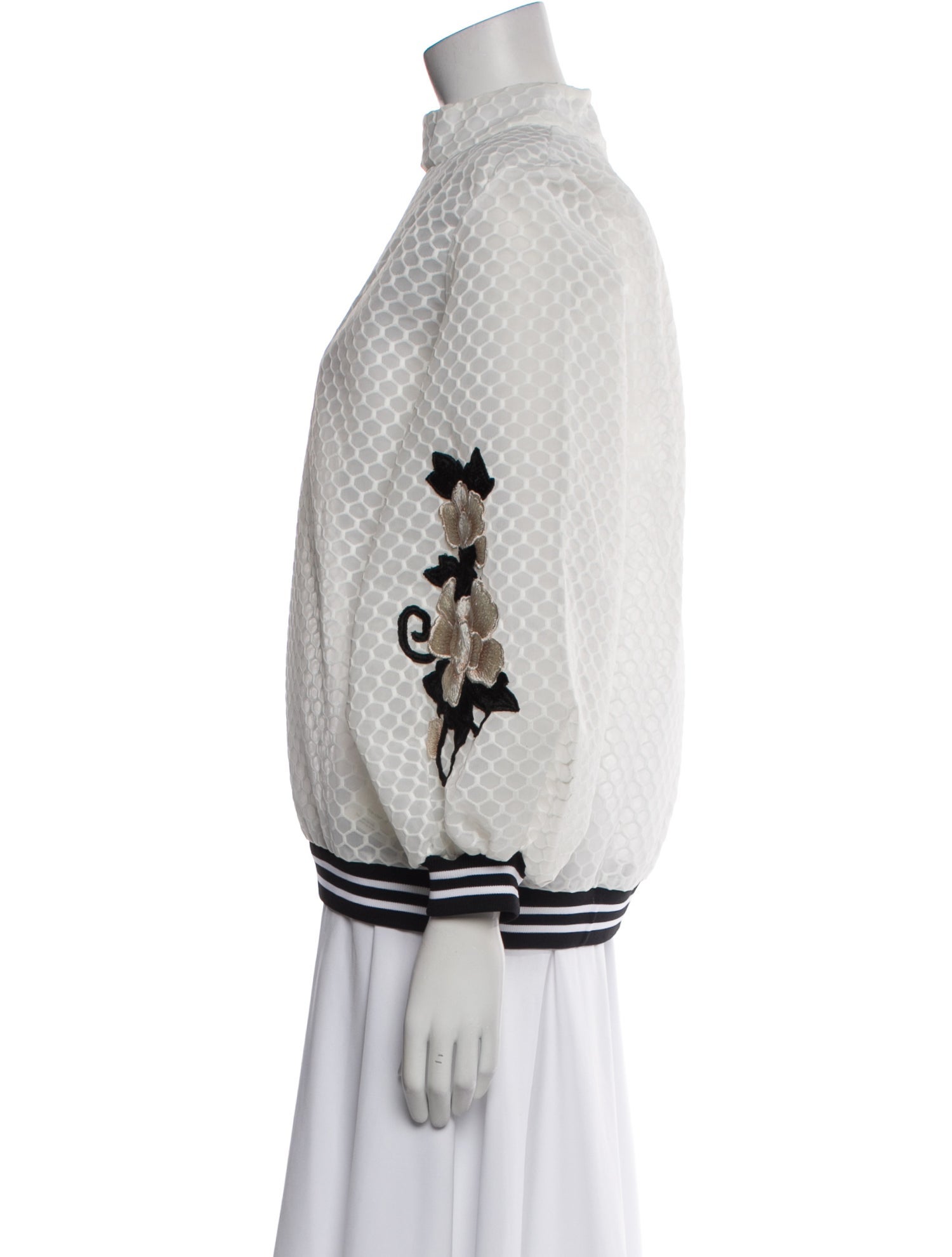 Anne Fontaine Printed Mock Neck Sweatshirt