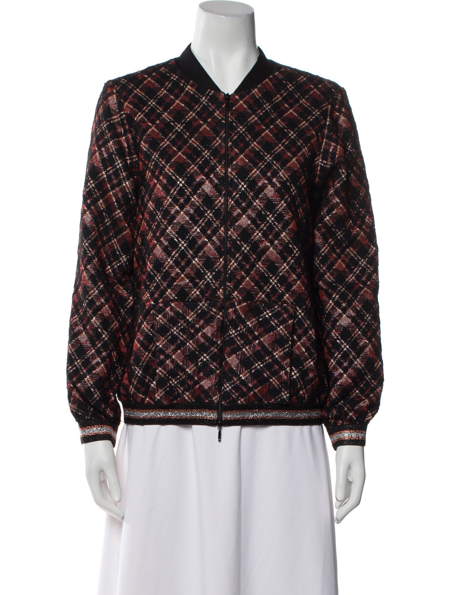 Anne Fontaine Plaid Print Evening Jacket