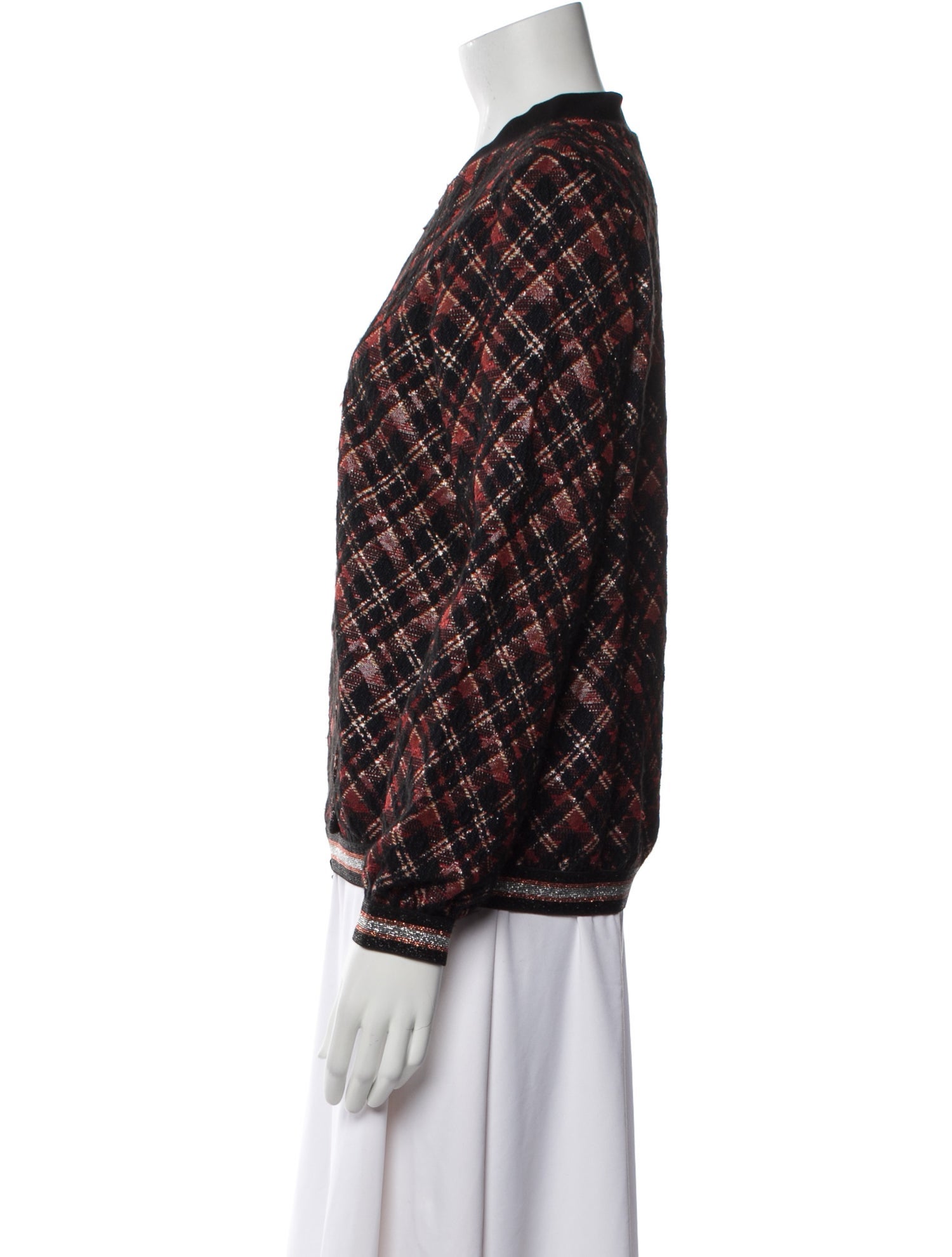 Anne Fontaine Plaid Print Evening Jacket