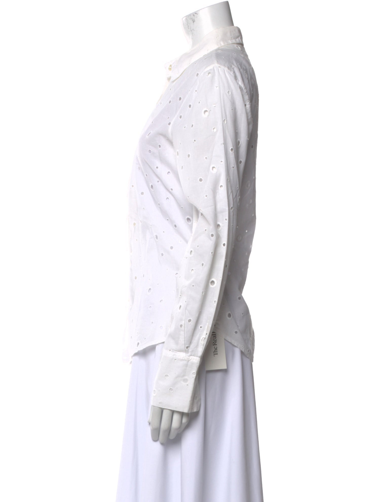 Anne Fontaine Polka Dot Print Long Sleeve Button-Up Top