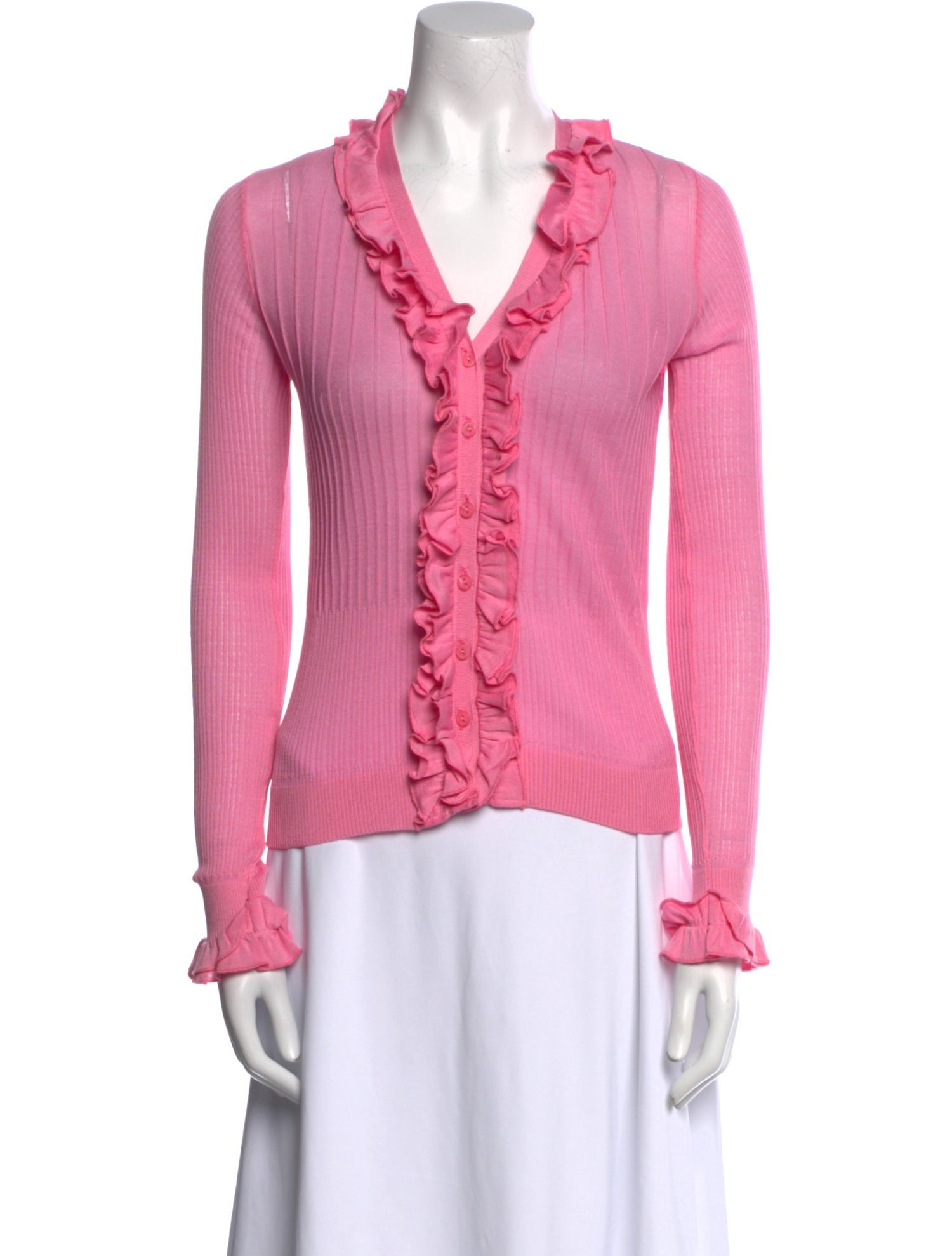 Anne Fontaine V-Neck Long Sleeve Blouse