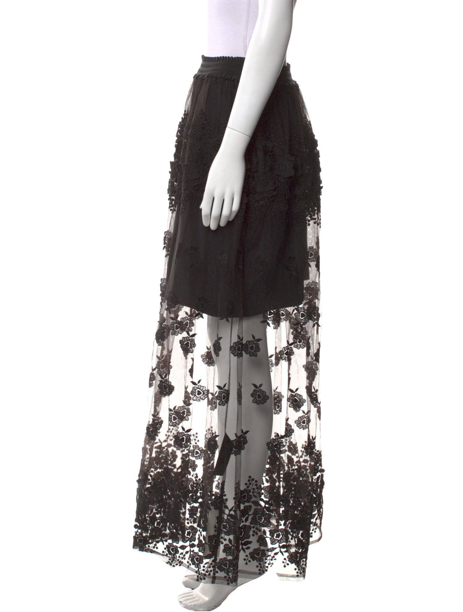 Anne Fontaine Embroidered Accent Midi Length Skirt