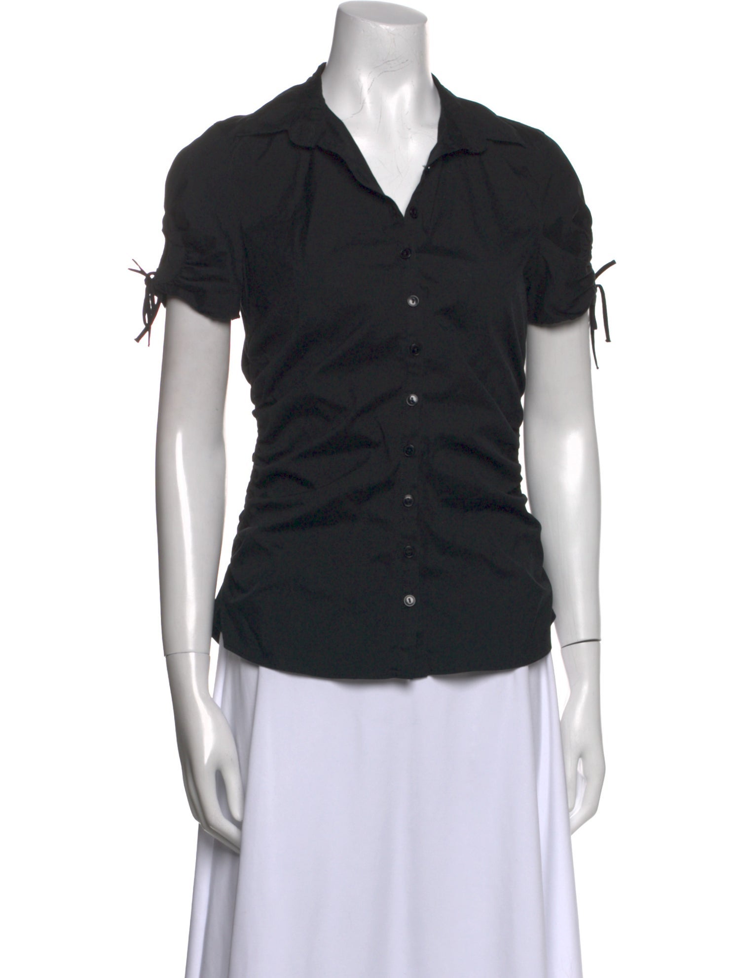 Anne Fontaine Short Sleeve Button-Up Top