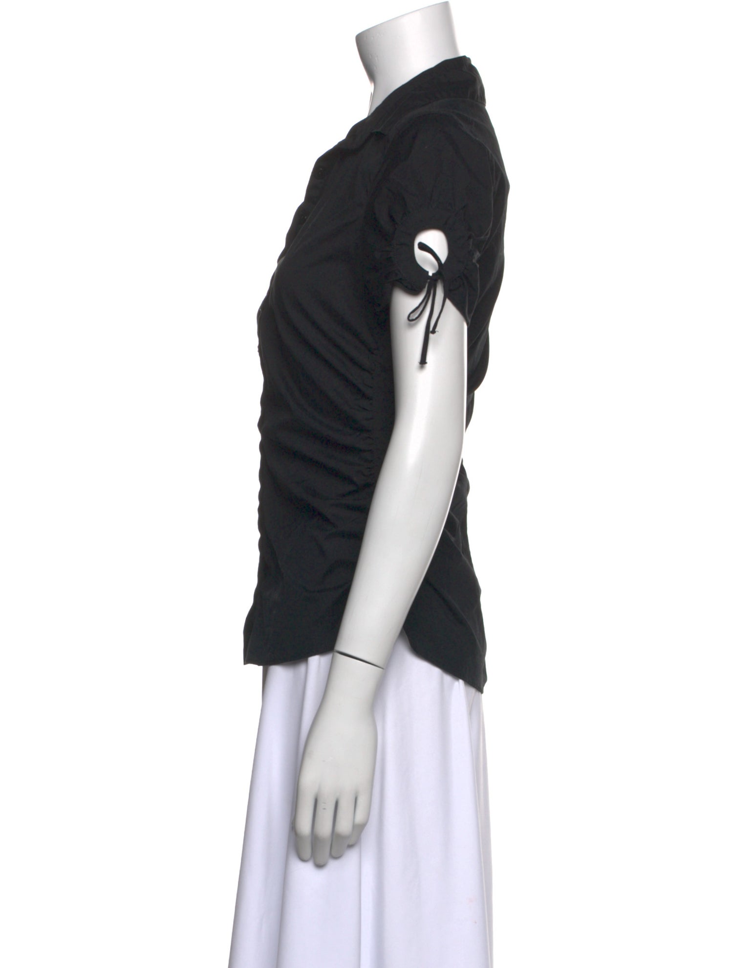 Anne Fontaine Short Sleeve Button-Up Top