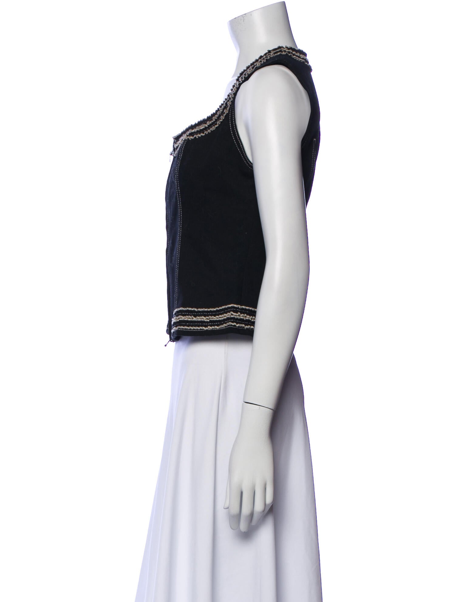 Anne Fontaine Square Neckline Sleeveless Crop Top