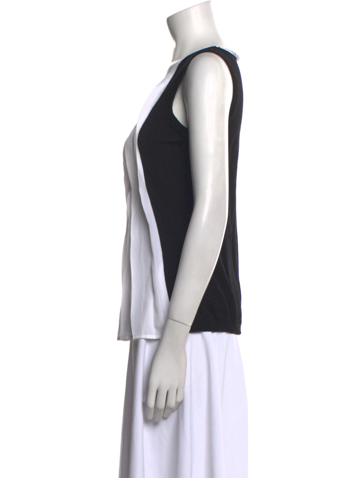 Anne Fontaine Colorblock Pattern Square Neckline Top