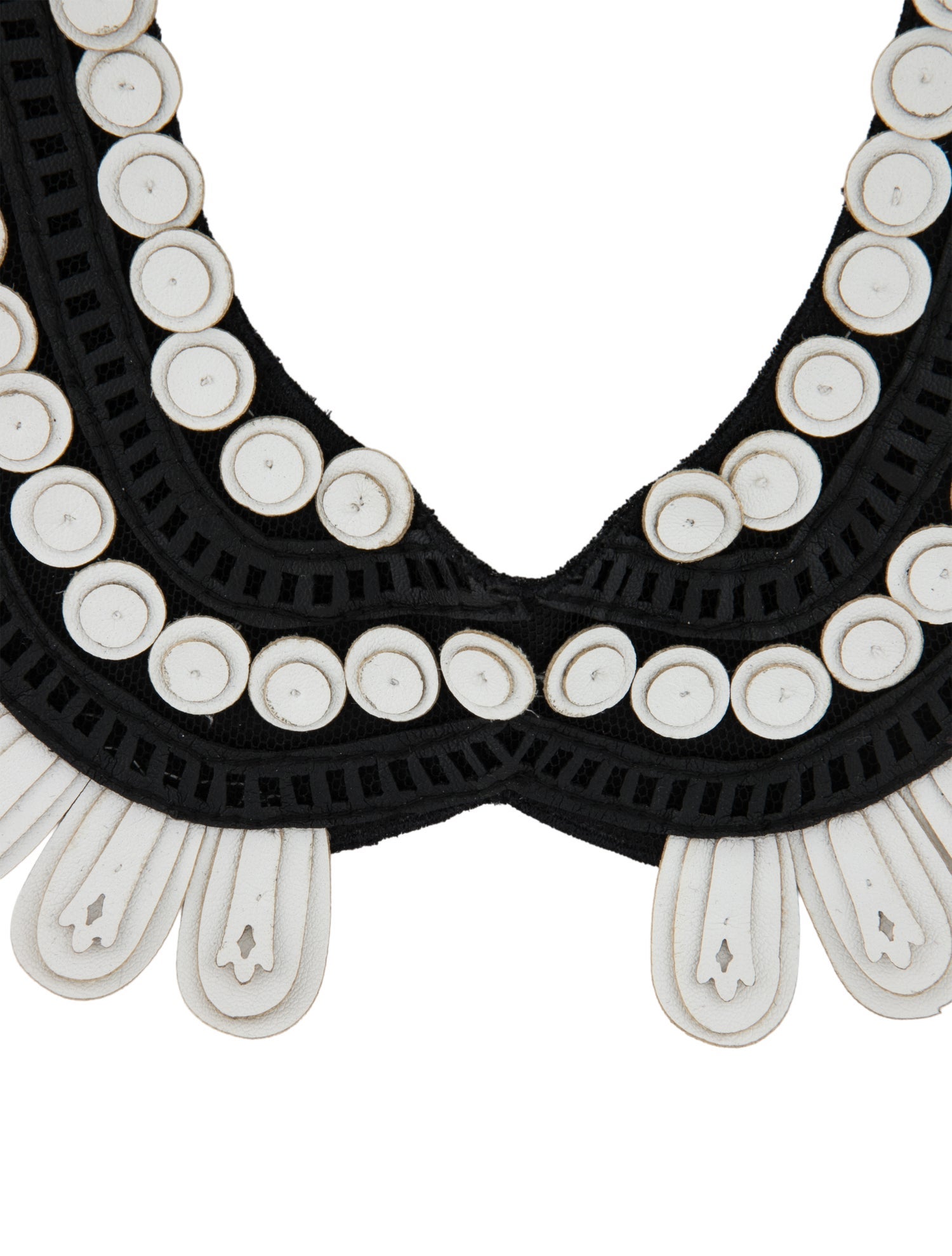 Anne Fontaine Leather & Ribbon Collar Necklace