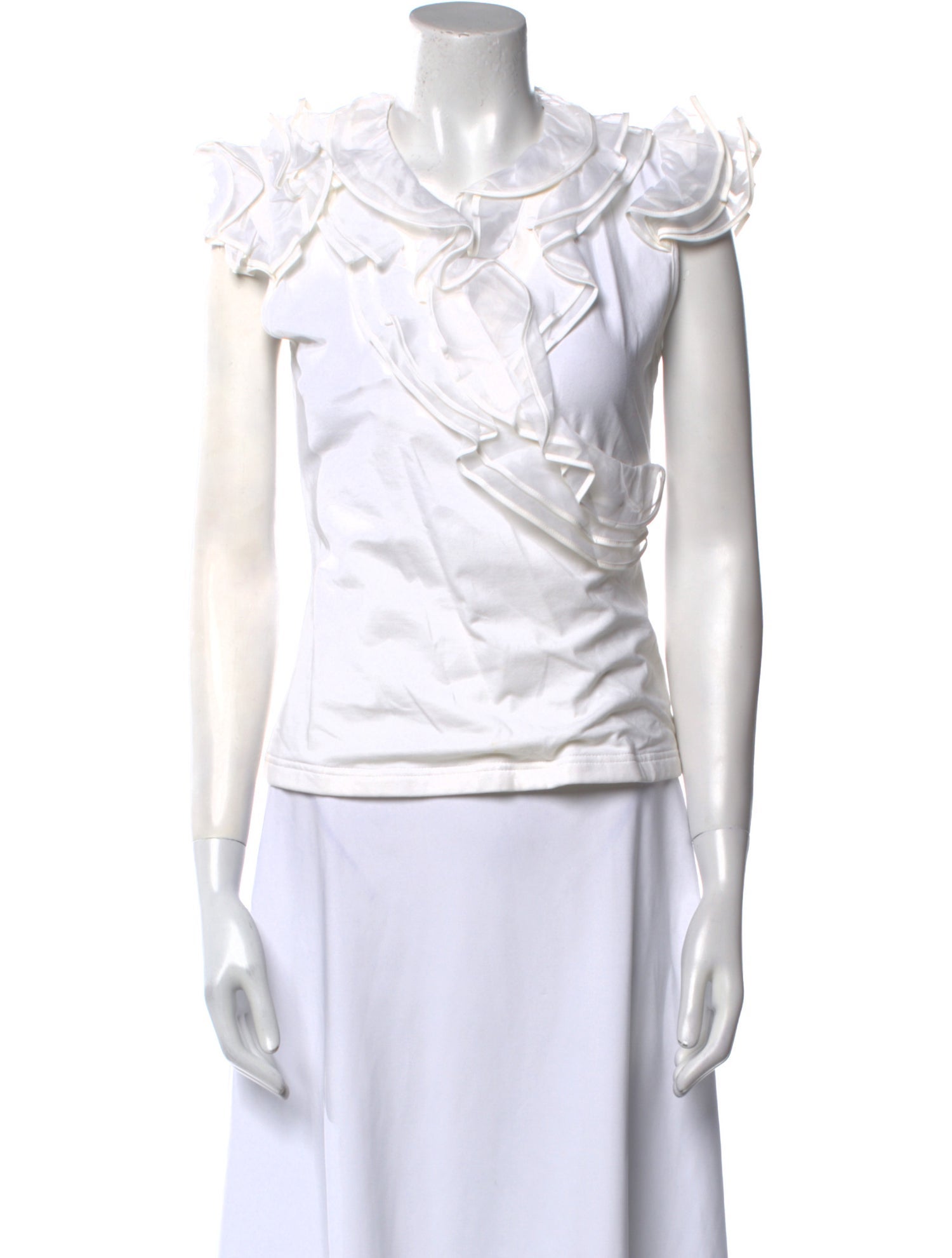 Anne Fontaine Cowl Neck Short Sleeve Top