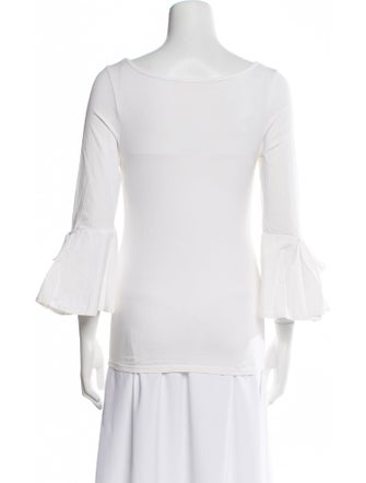 Anne Fontaine Square Neckline Three-Quarter Sleeve Blouse