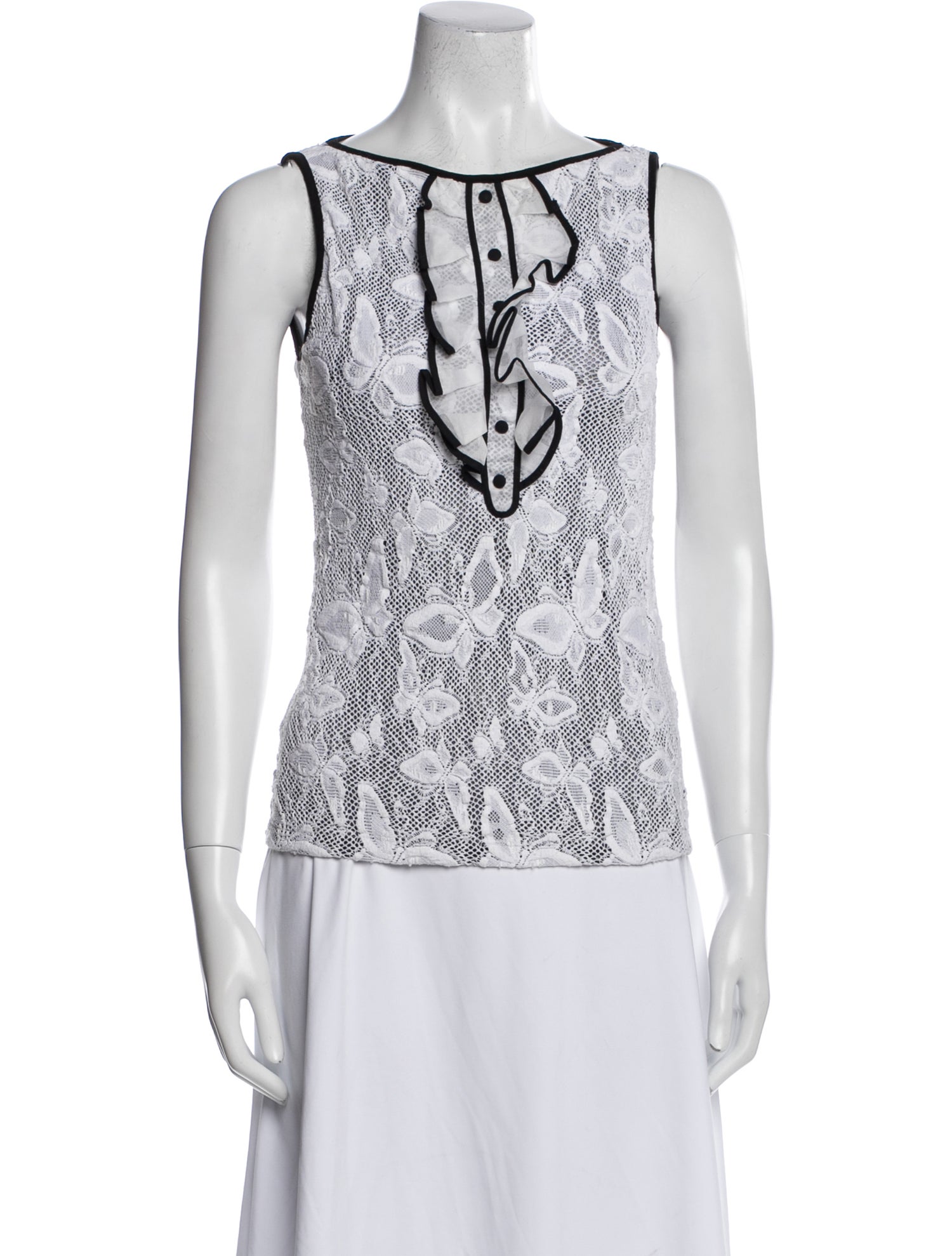 Anne Fontaine Printed Scoop Neck Top