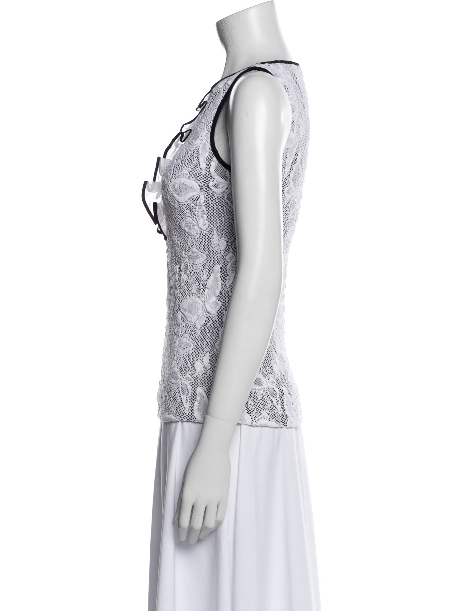 Anne Fontaine Printed Scoop Neck Top