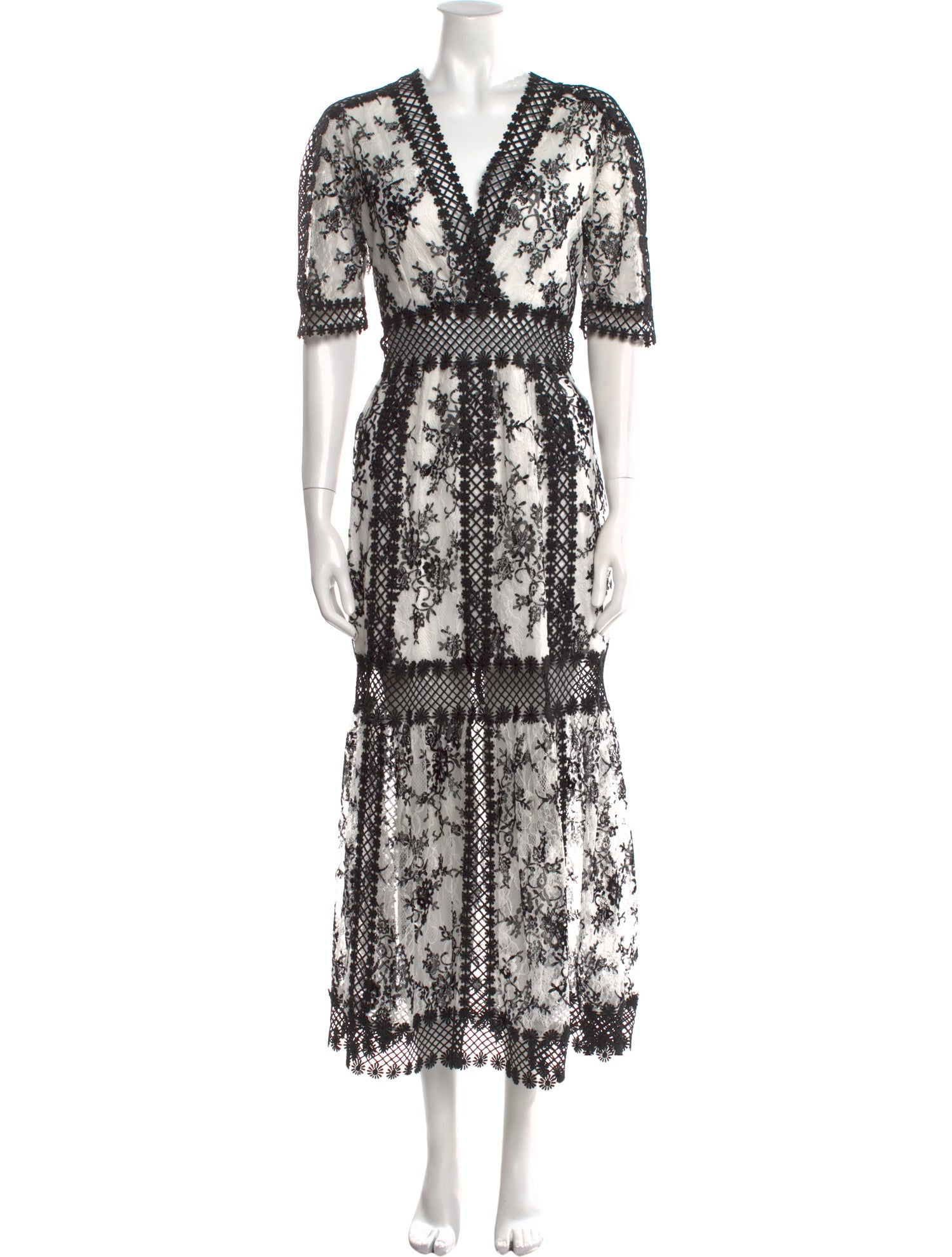Anne Fontaine Lace Pattern Long Dress
