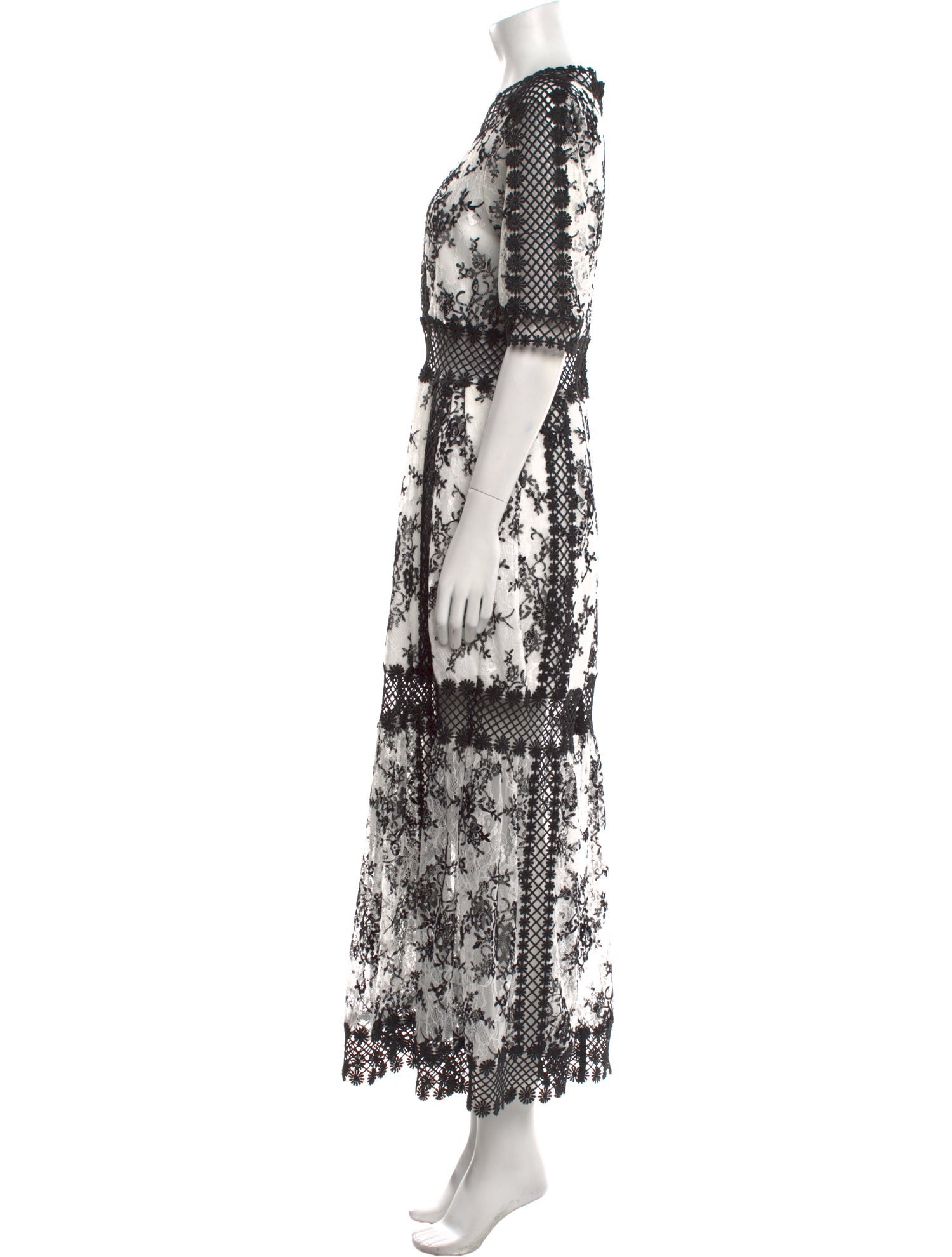 Anne Fontaine Lace Pattern Long Dress