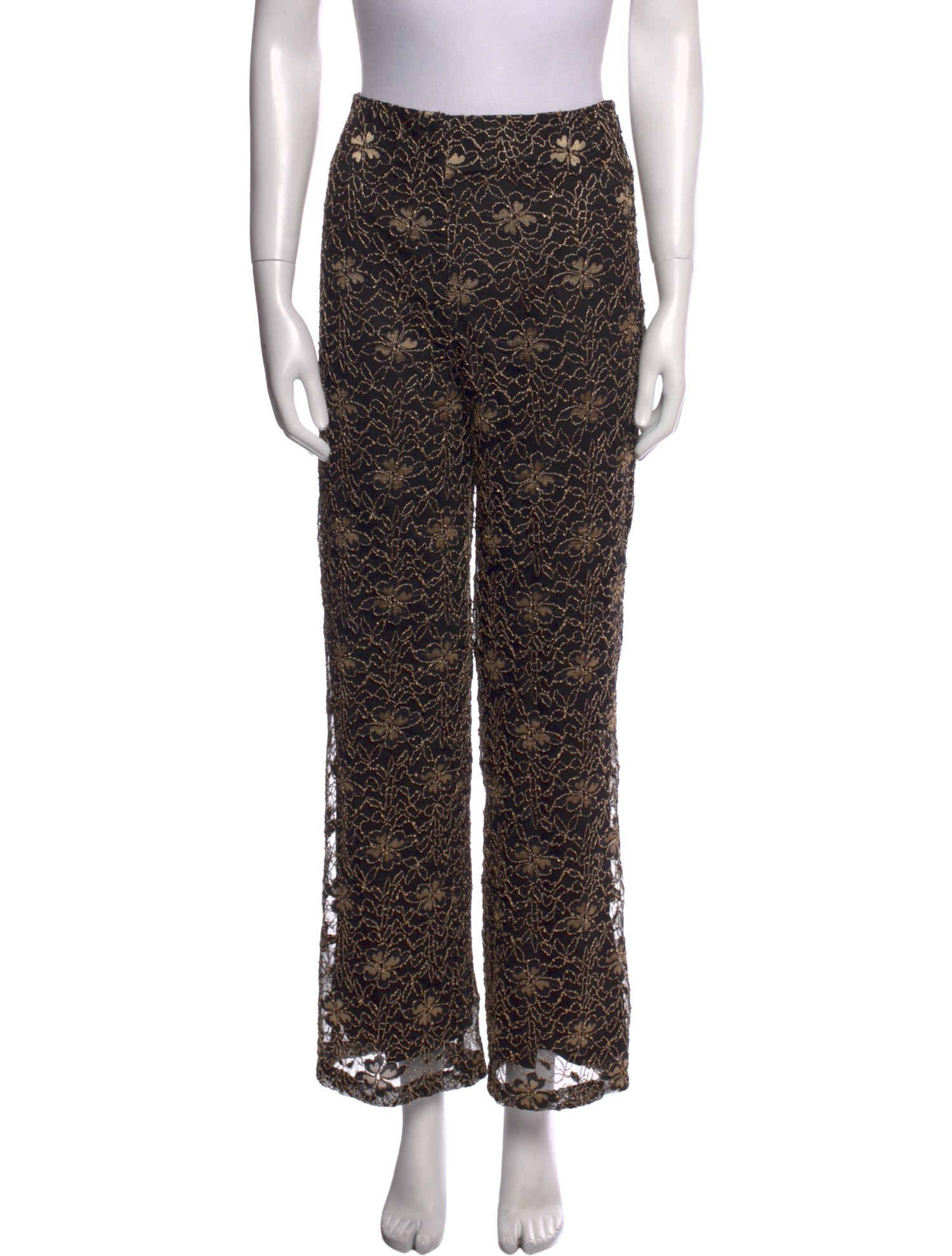 Anne Fontaine Lace Pattern Wide Leg Pants