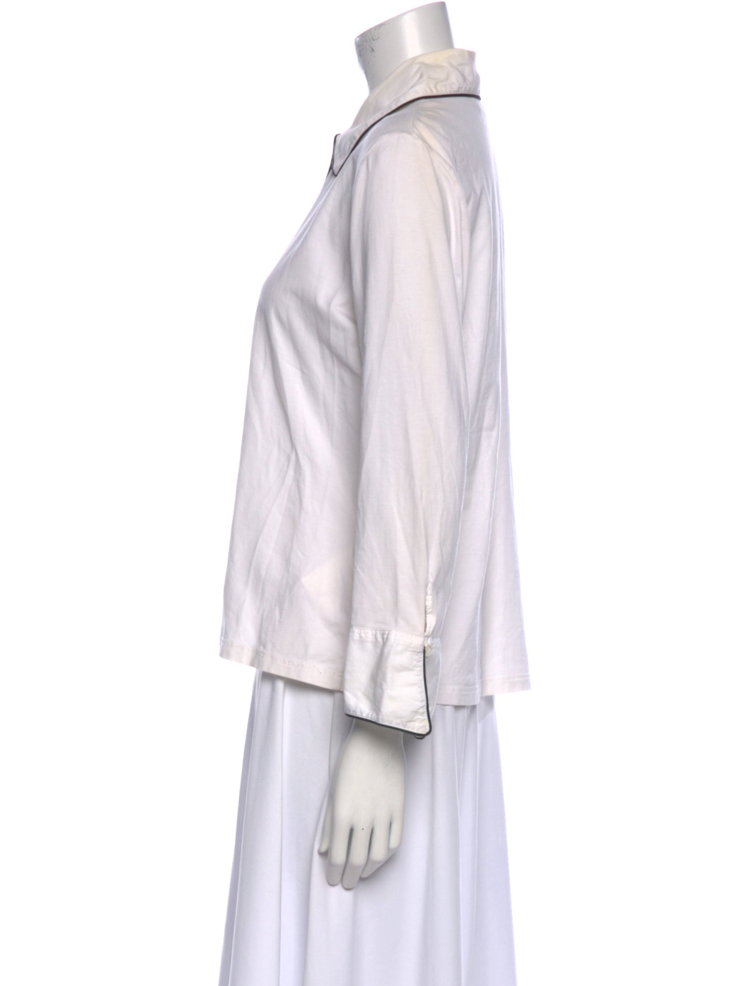 Anne Fontaine Three-Quarter Sleeve Button-Up Top