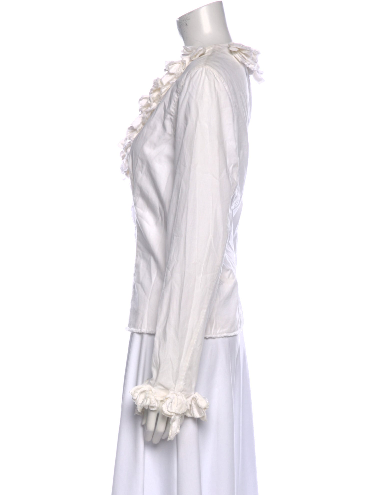 Anne Fontaine V-Neck Long Sleeve Blouse