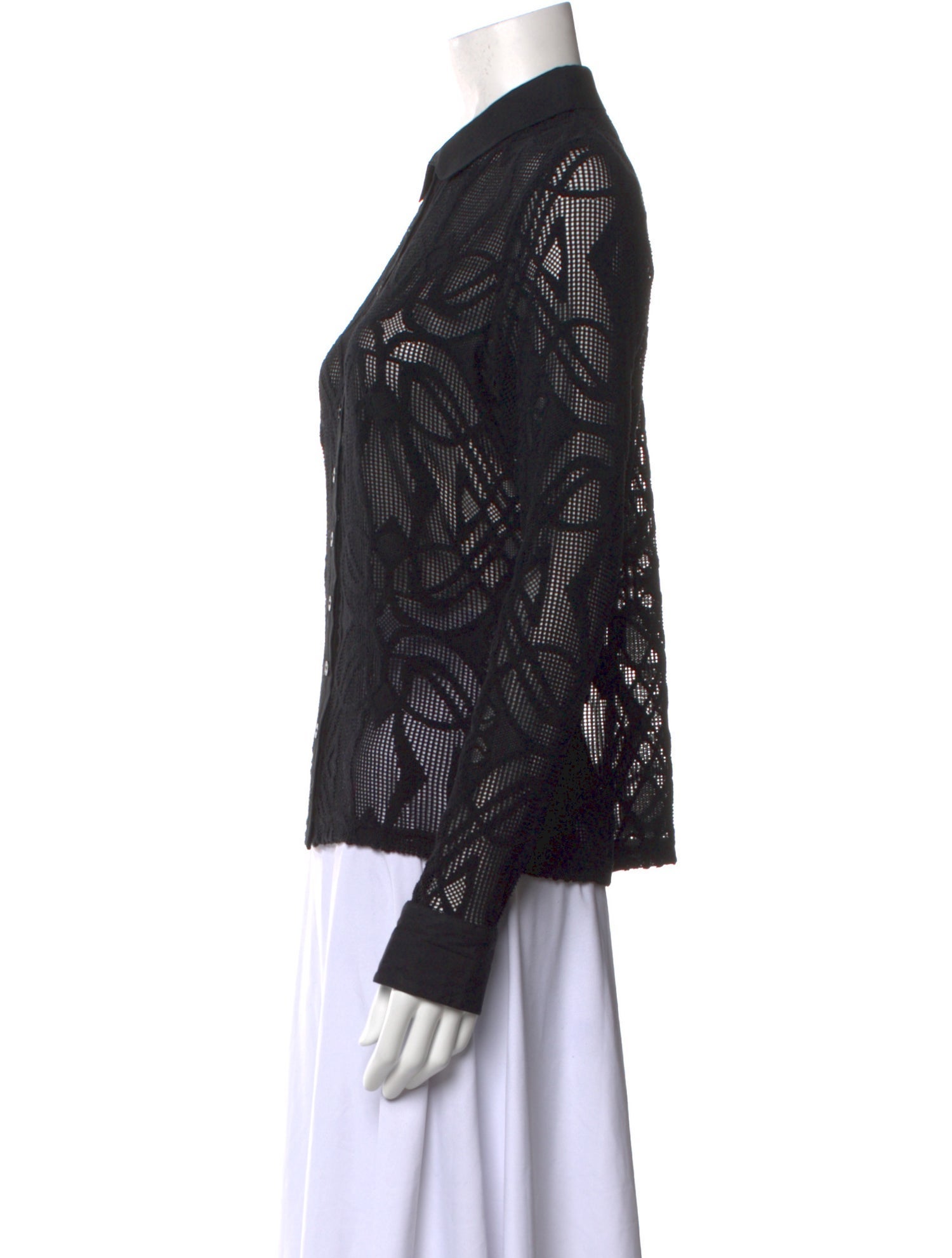 Anne Fontaine Printed Long Sleeve Button-Up Top