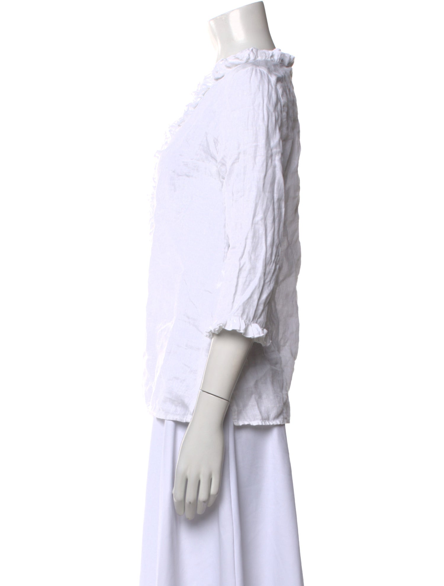 Anne Fontaine Linen V-Neck Blouse