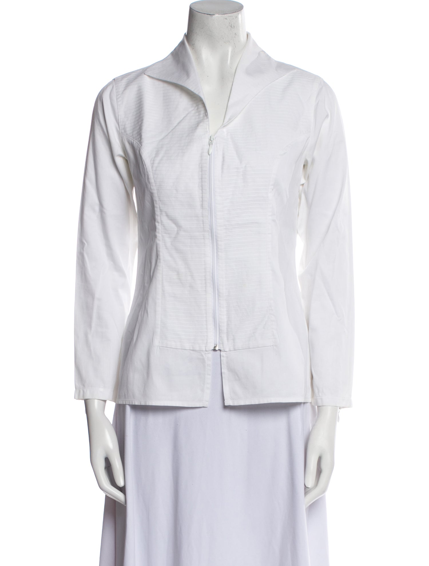 Anne Fontaine V-Neck Three-Quarter Sleeve Button-Up Top