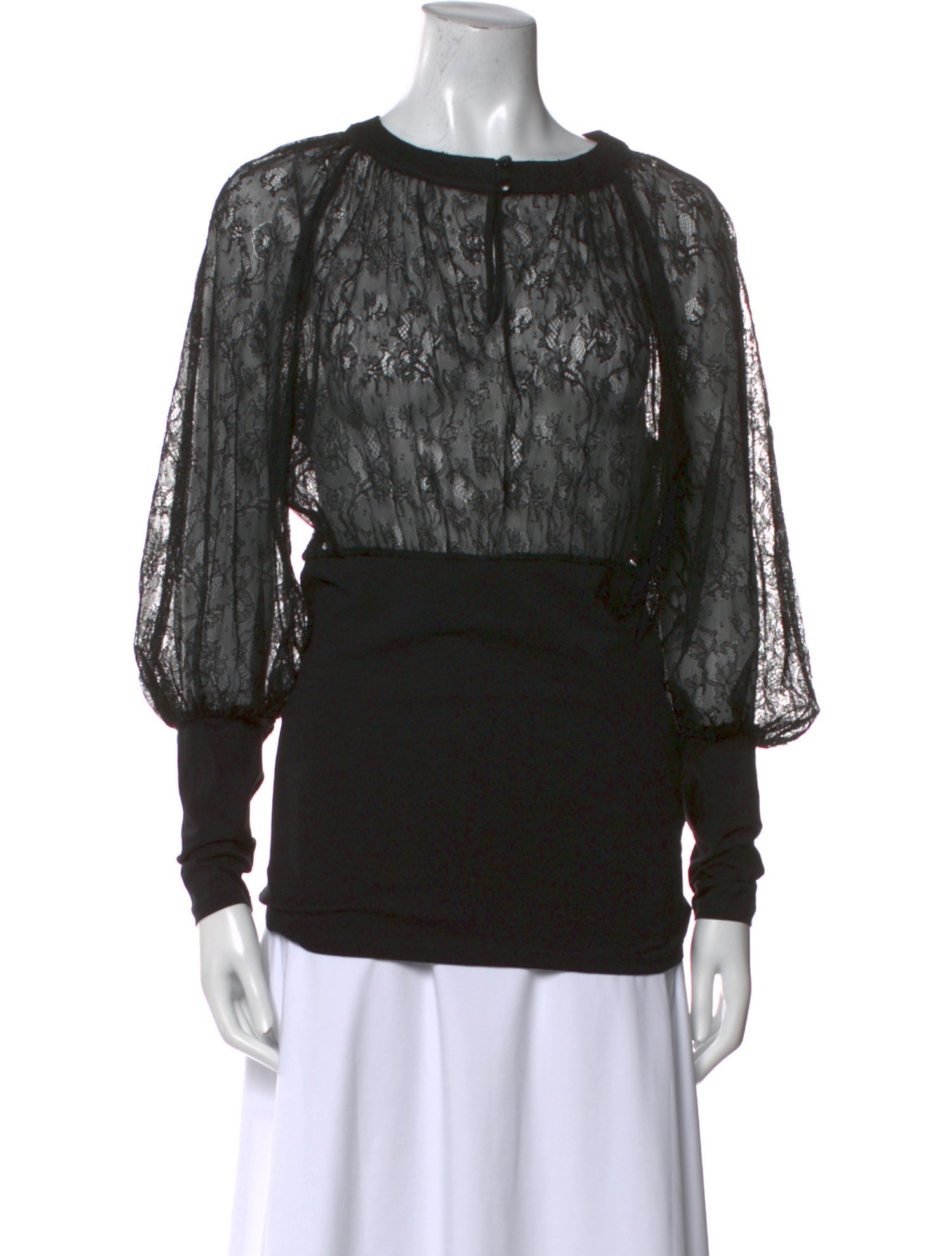 Anne Fontaine Bateau Neckline Long Sleeve Blouse