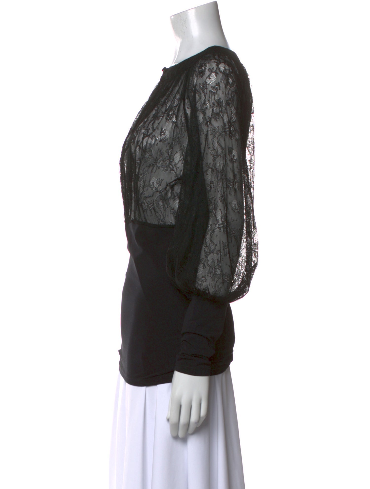 Anne Fontaine Bateau Neckline Long Sleeve Blouse