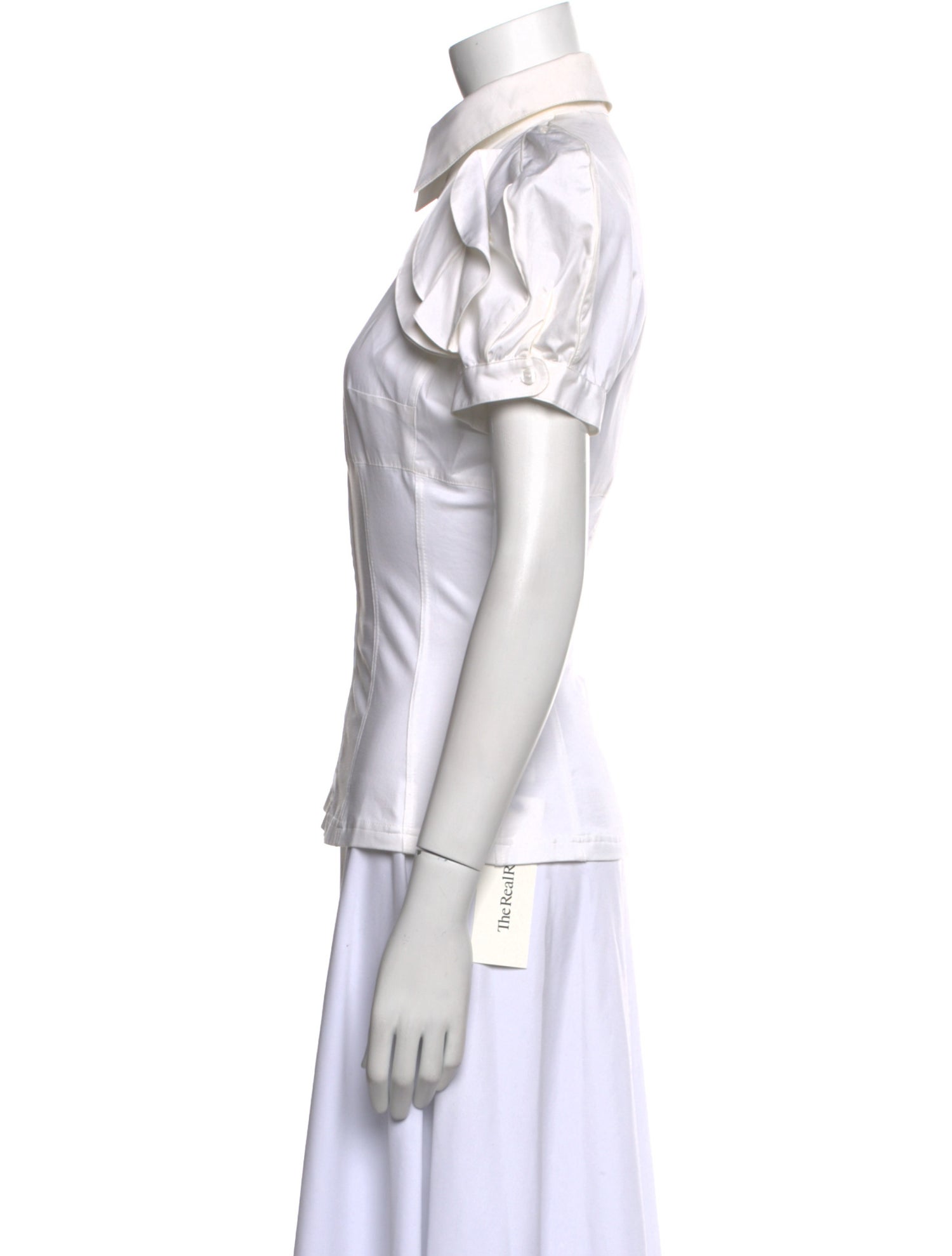 Anne Fontaine Short Sleeve Button-Up Top