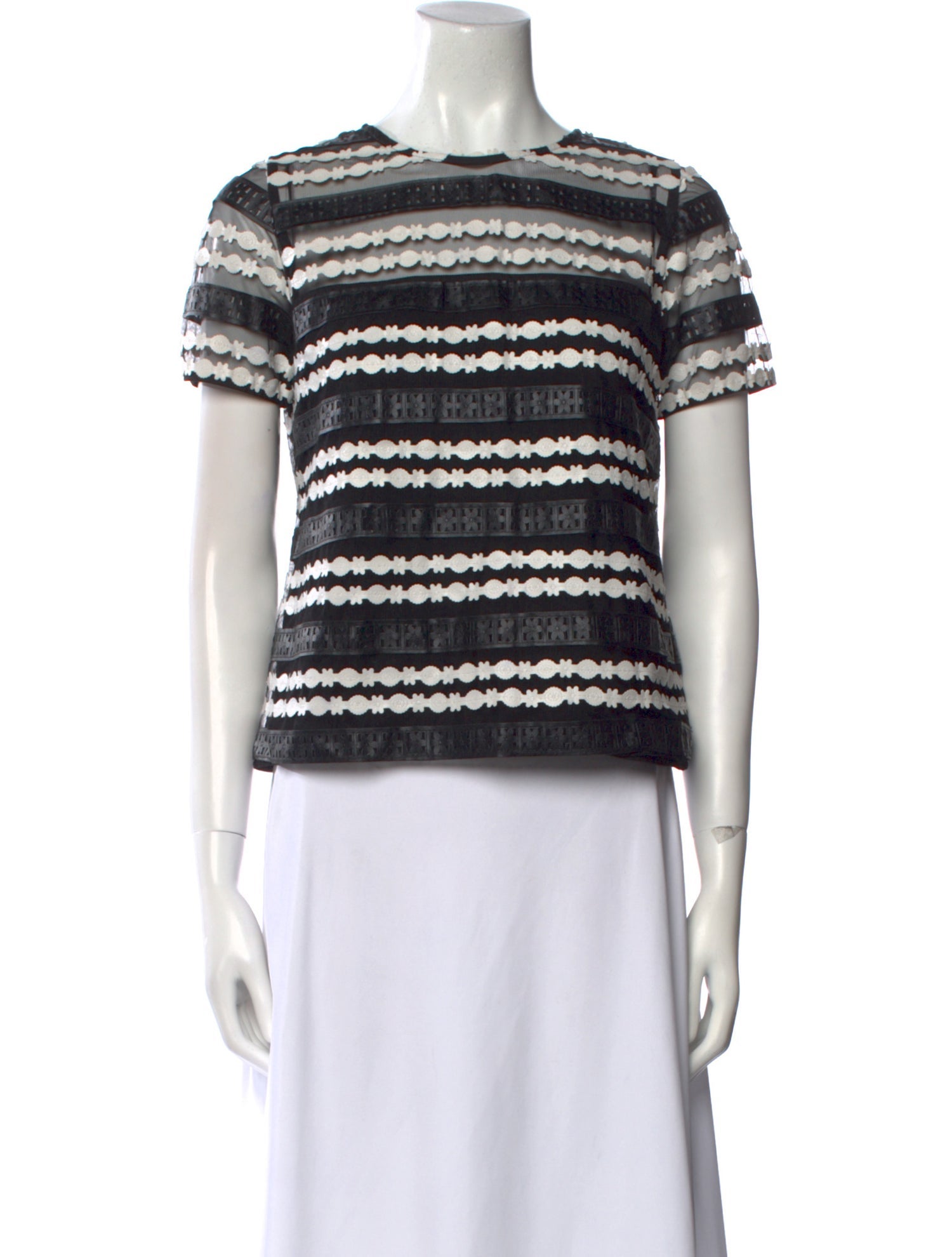 Anne Fontaine Striped Crew Neck Top