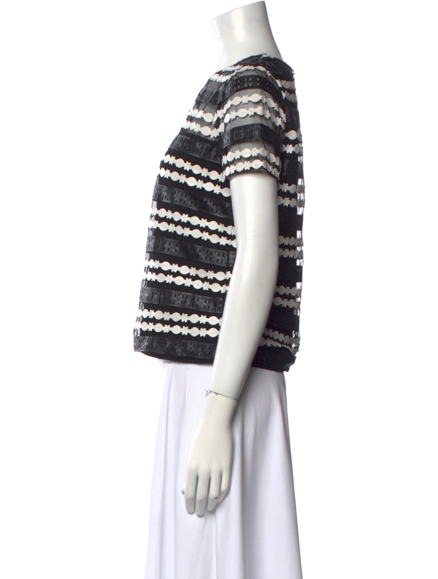 Anne Fontaine Striped Crew Neck Top