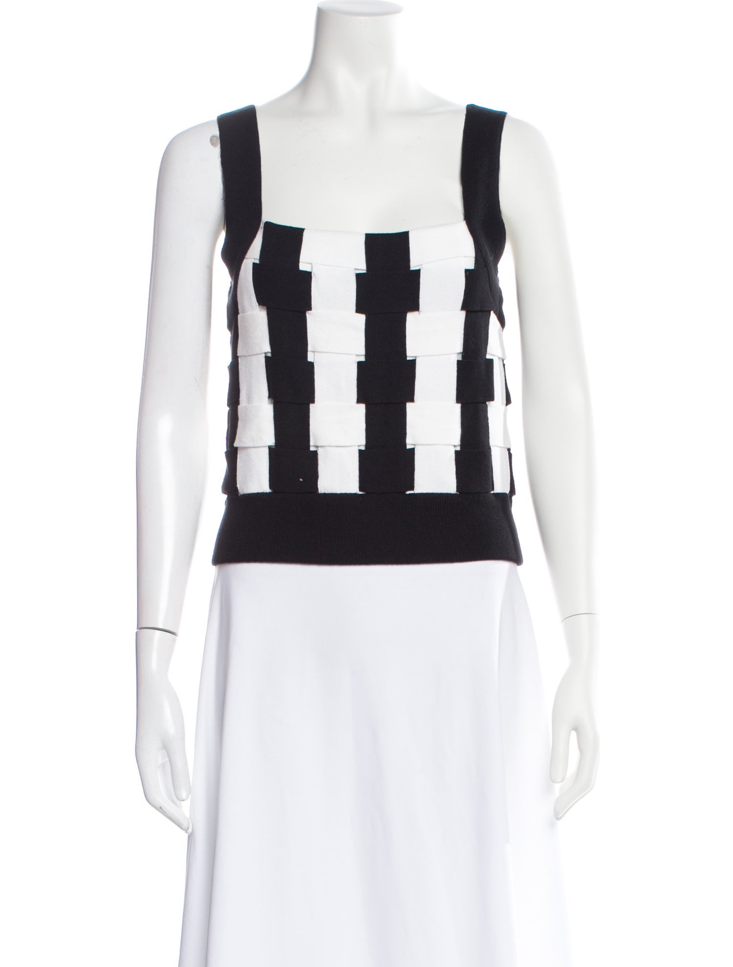 Anne Fontaine Printed Square Neckline Crop Top