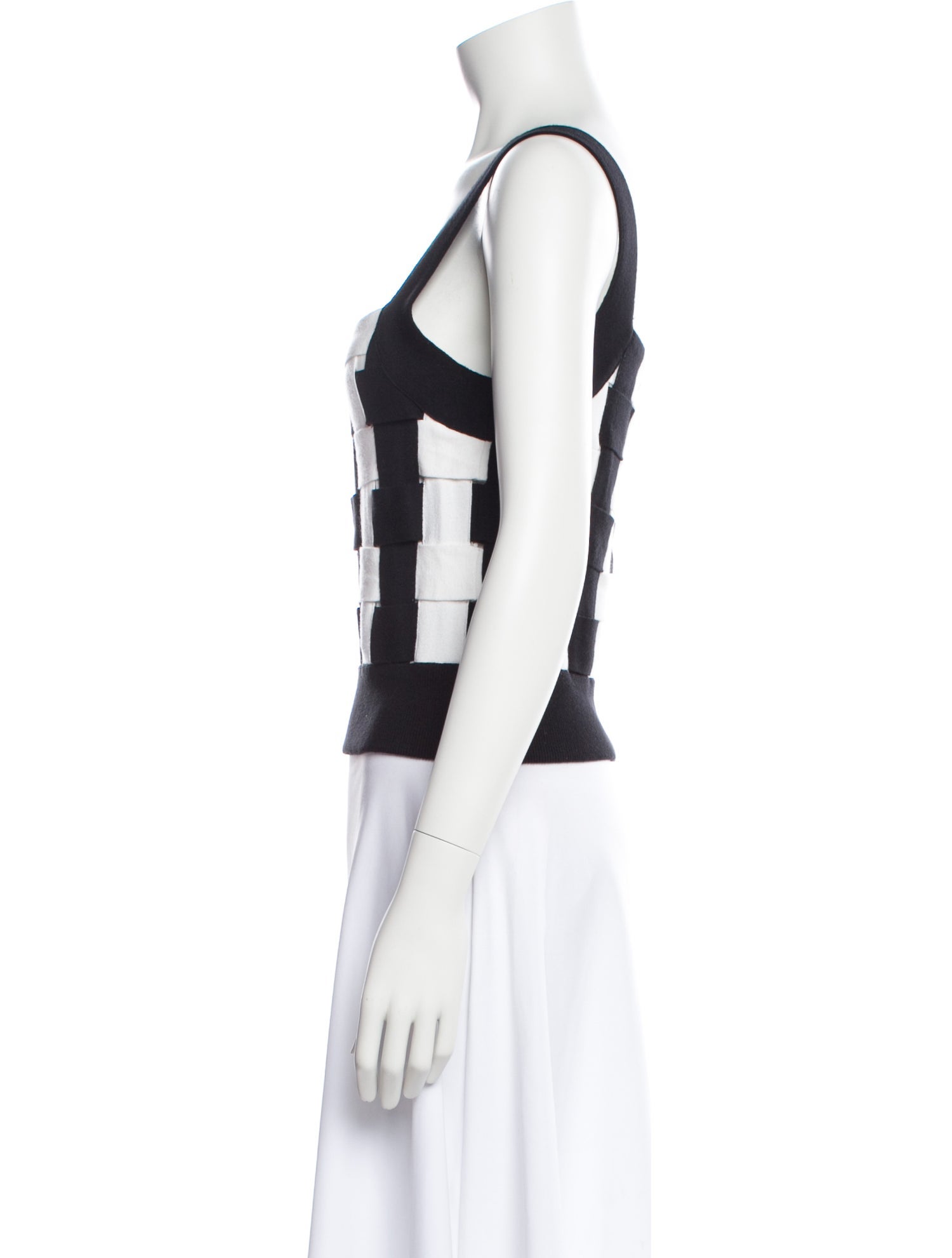 Anne Fontaine Printed Square Neckline Crop Top