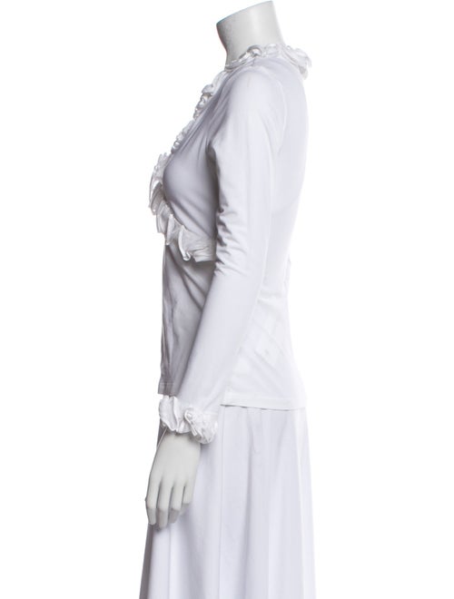 Anne Fontaine V-Neck Three-Quarter Sleeve Blouse