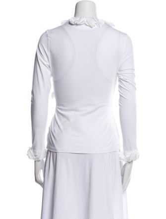 Anne Fontaine V-Neck Three-Quarter Sleeve Blouse