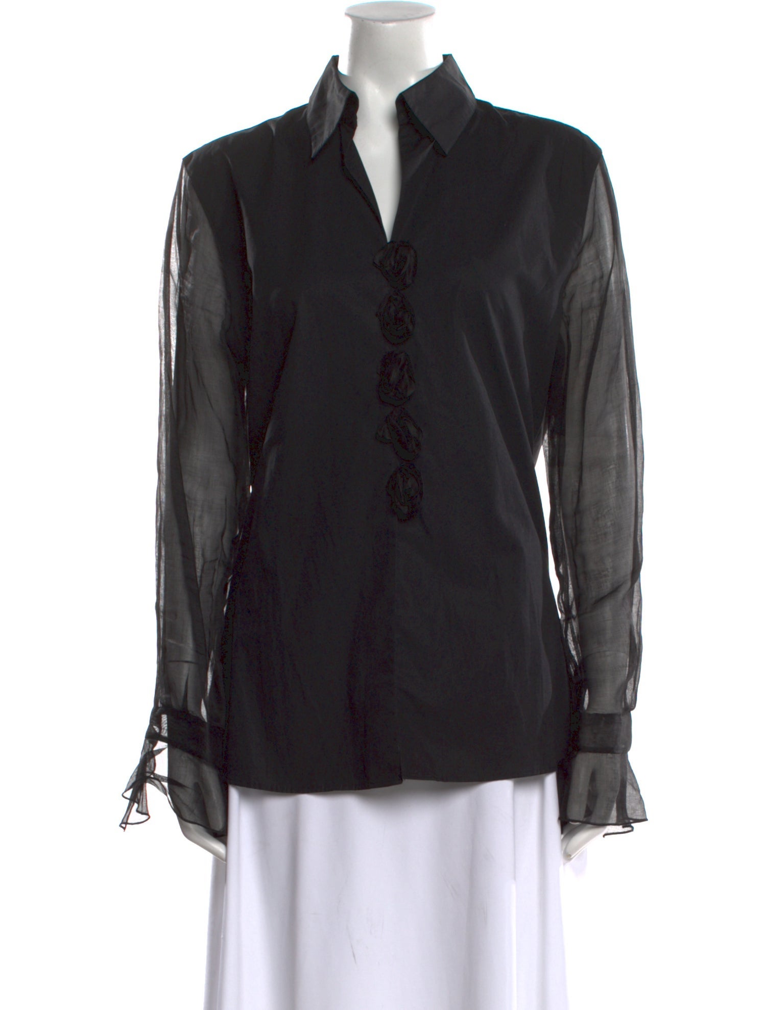 Anne Fontaine Long Sleeve Button-Up Top