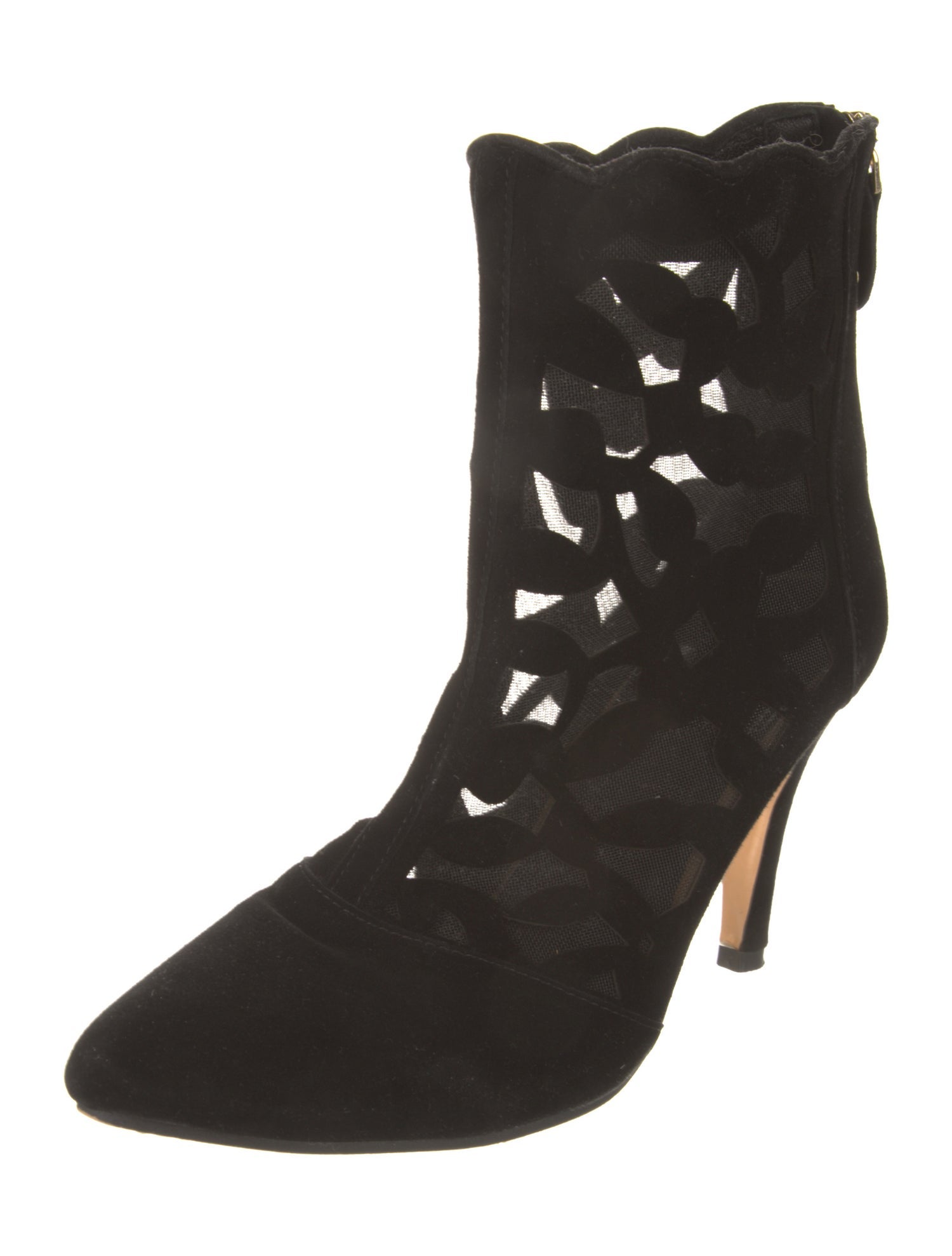 Anne Fontaine Suede Animal Print Lace-Up Boots